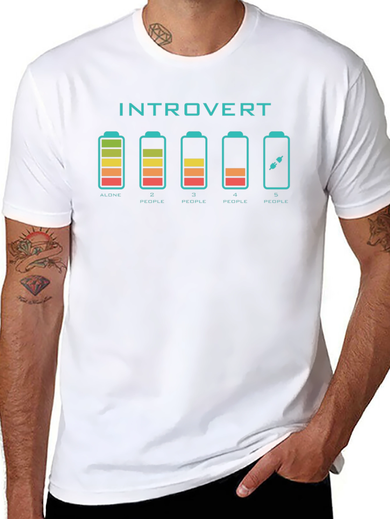 Introvert Battery Graphic T-Shirt