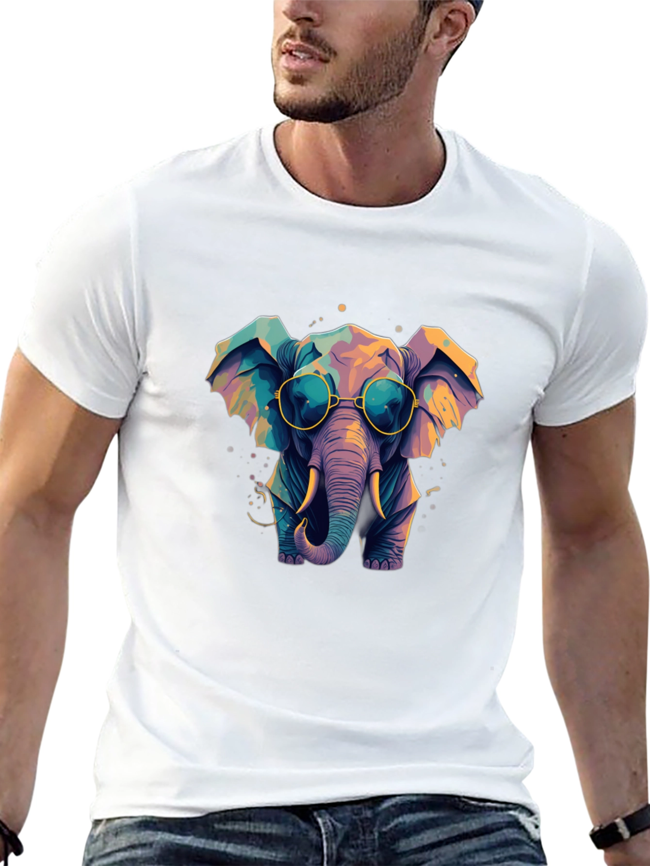 Cool Elephant Graphic Tee - Black
