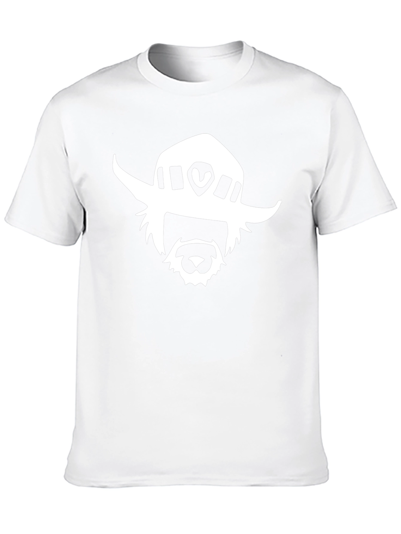 Black T-Shirt with White Cartoon Face Graphic