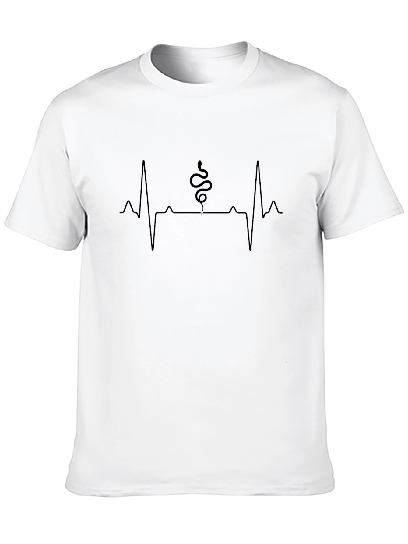 Snake Heartbeat Graphic Tee - Cool Serpent Design