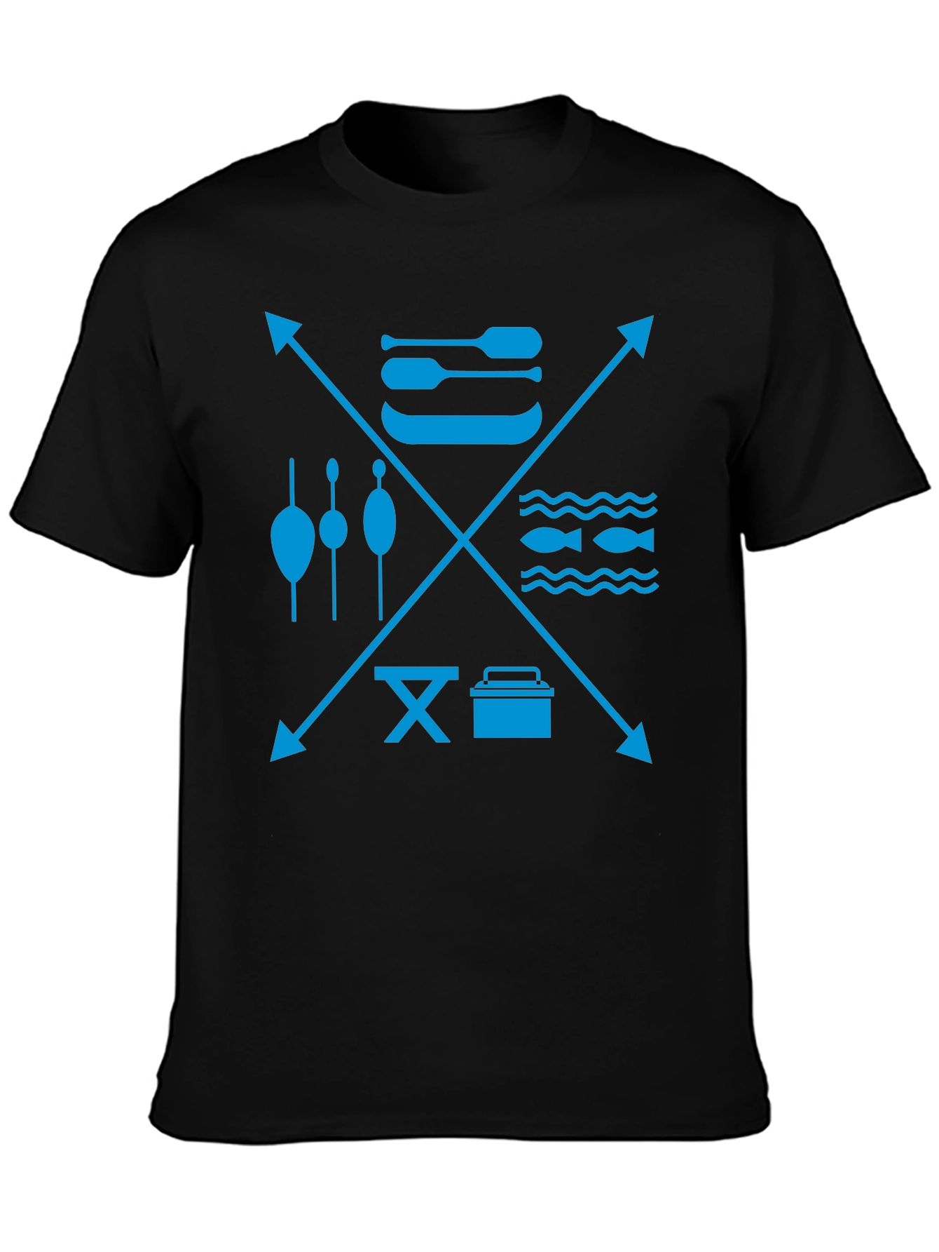 Fishing & Outdoor Adventure Graphic Tee - Black