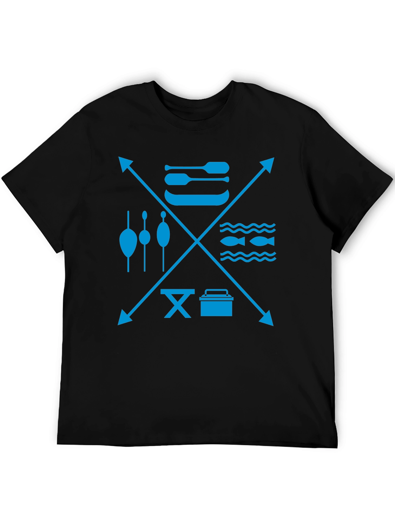 Fishing & Outdoor Adventure Graphic Tee - Black