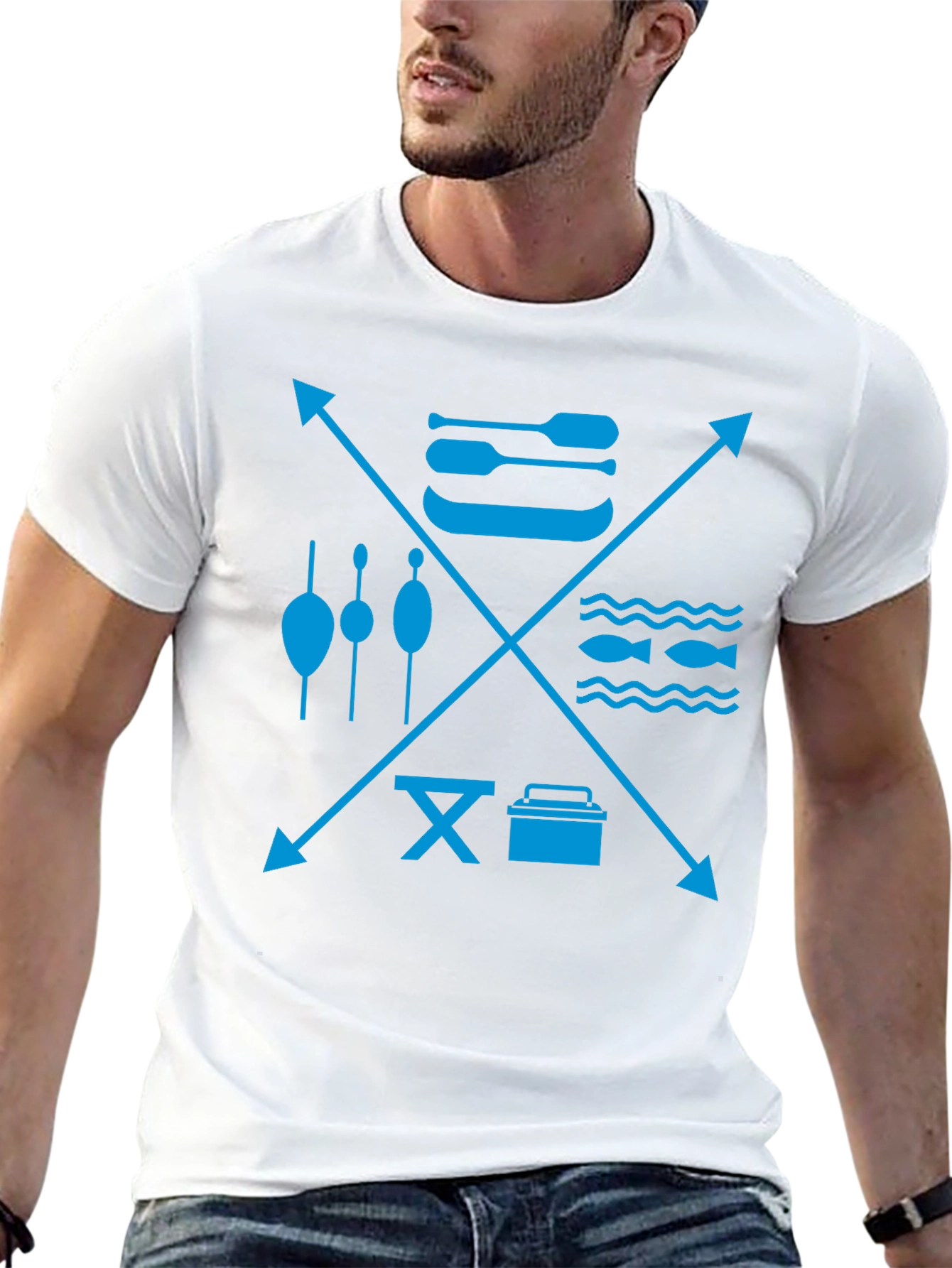 Fishing & Outdoor Adventure Graphic Tee - Black