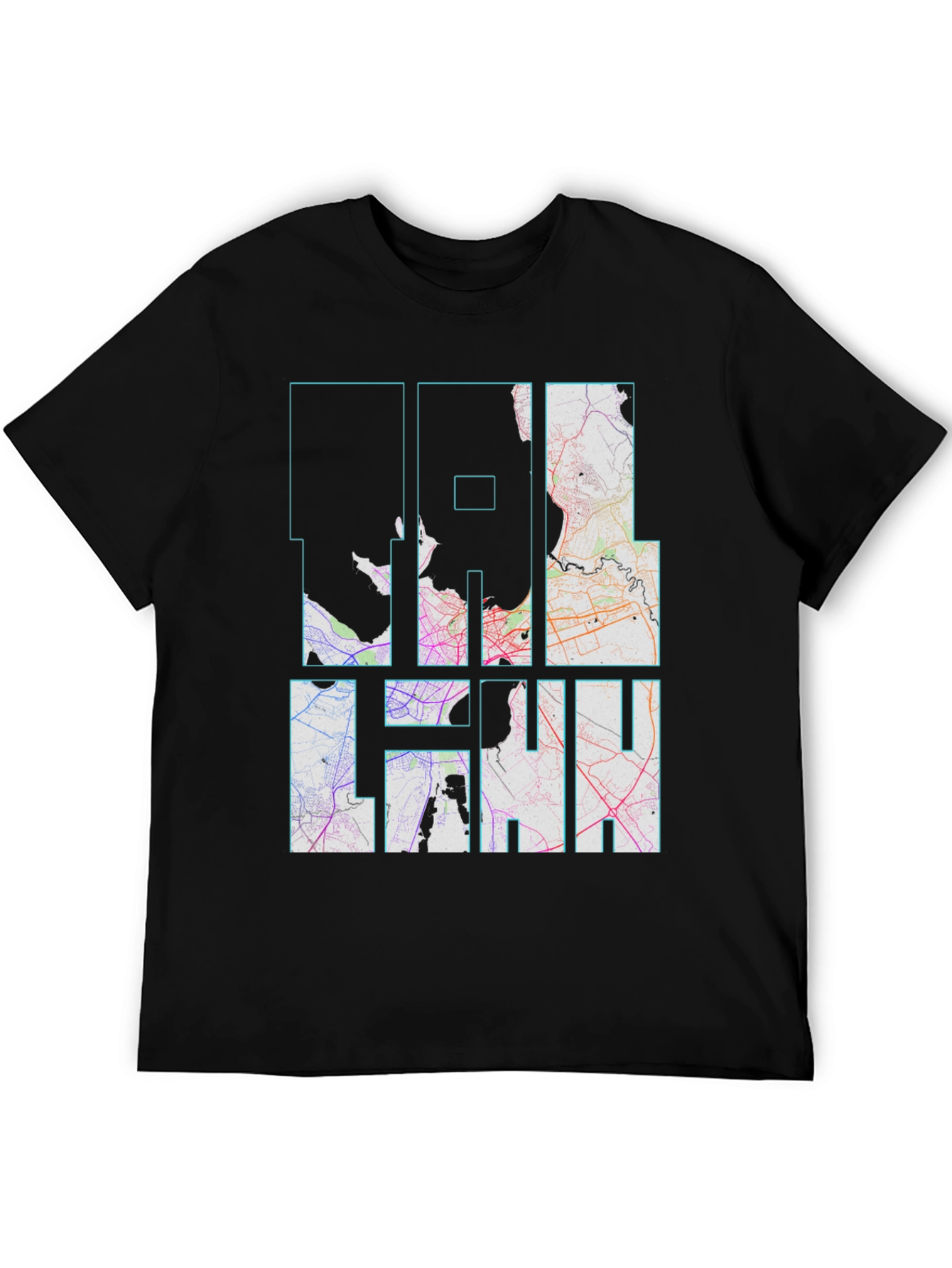 Coolhan City Map Black T-Shirt