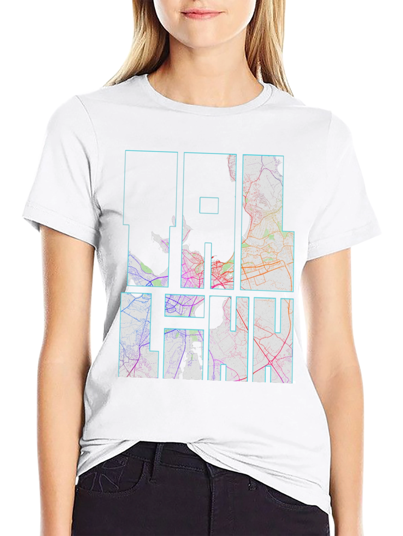 Coolhan City Map Black T-Shirt