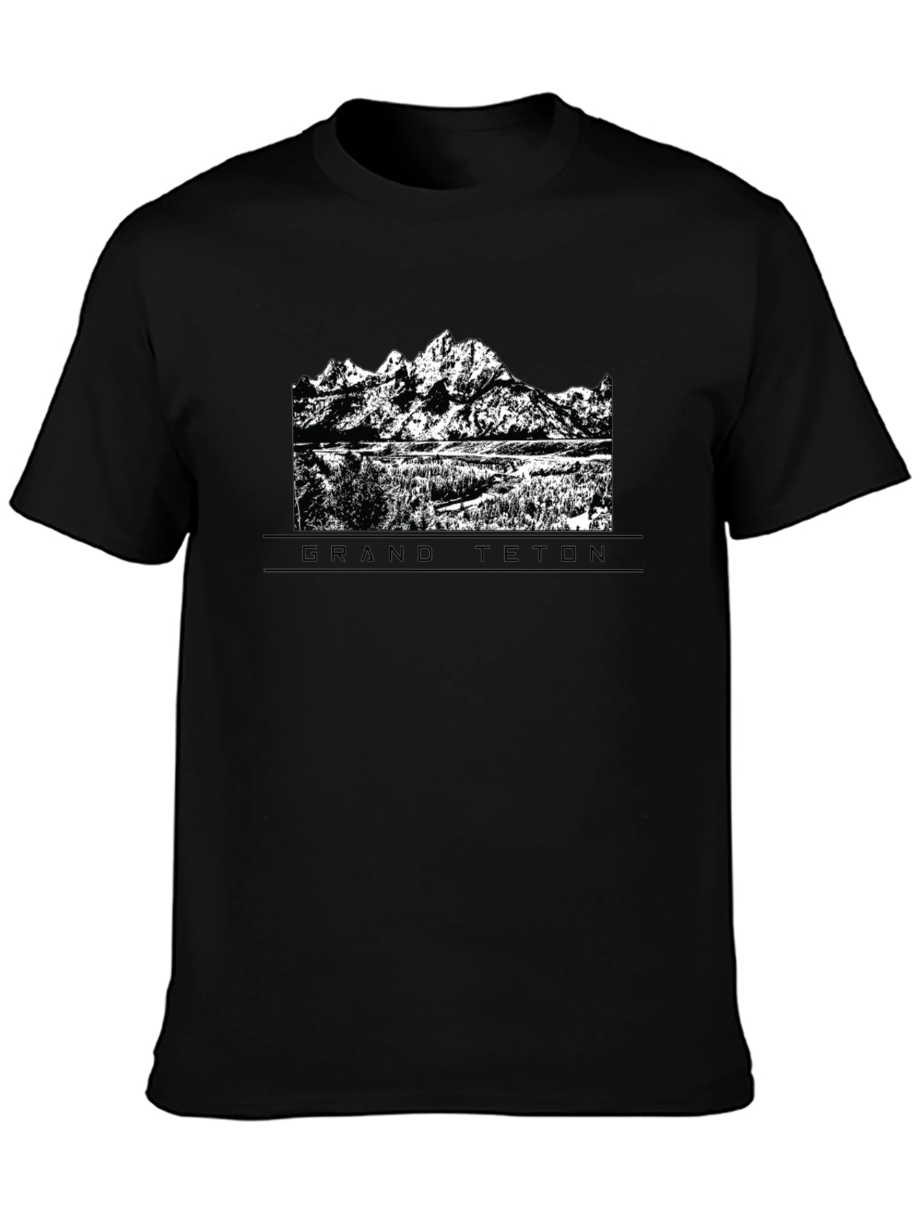 Grand Teton Graphic Tee - Black Cotton Comfort