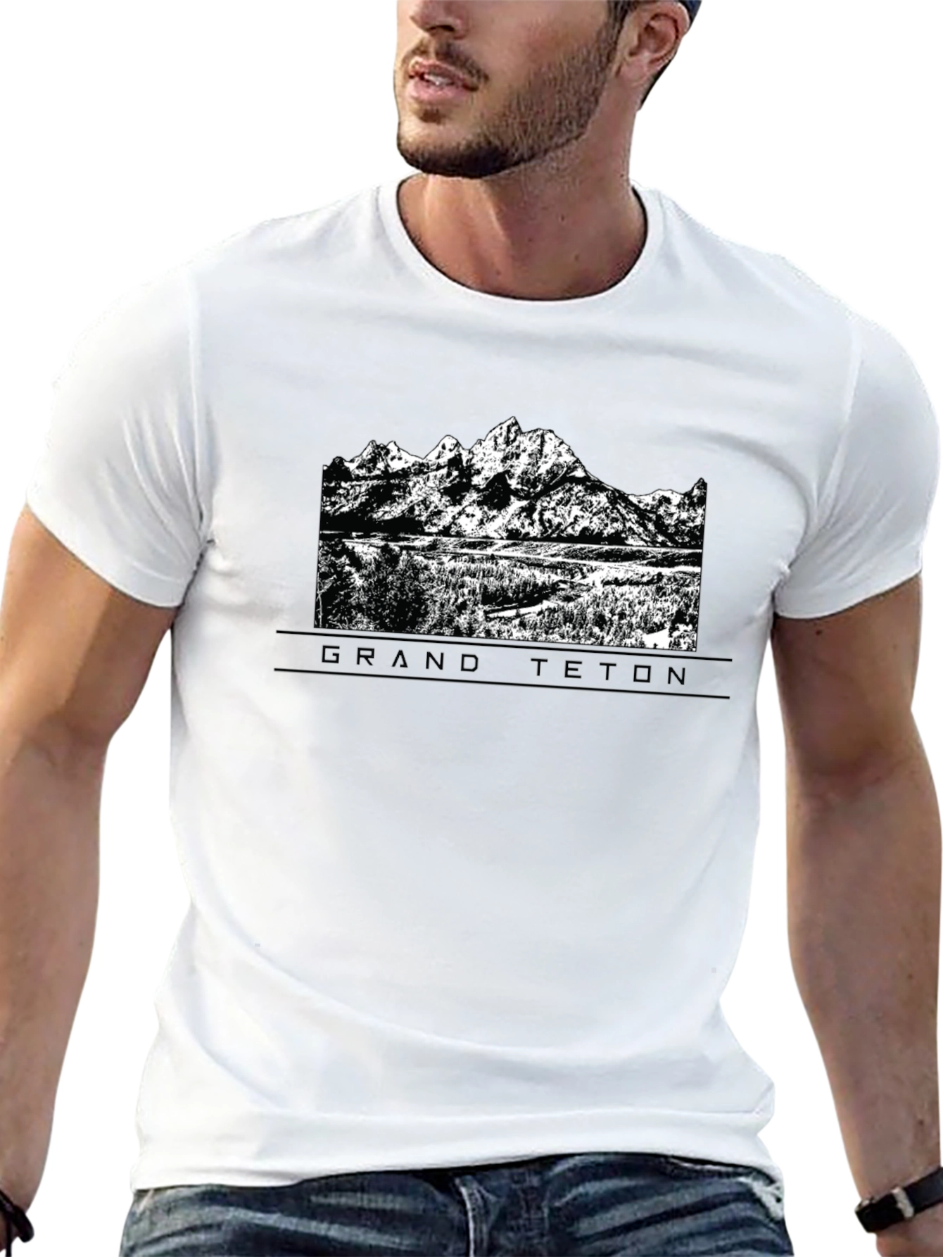 Grand Teton Graphic Tee - Black Cotton Comfort