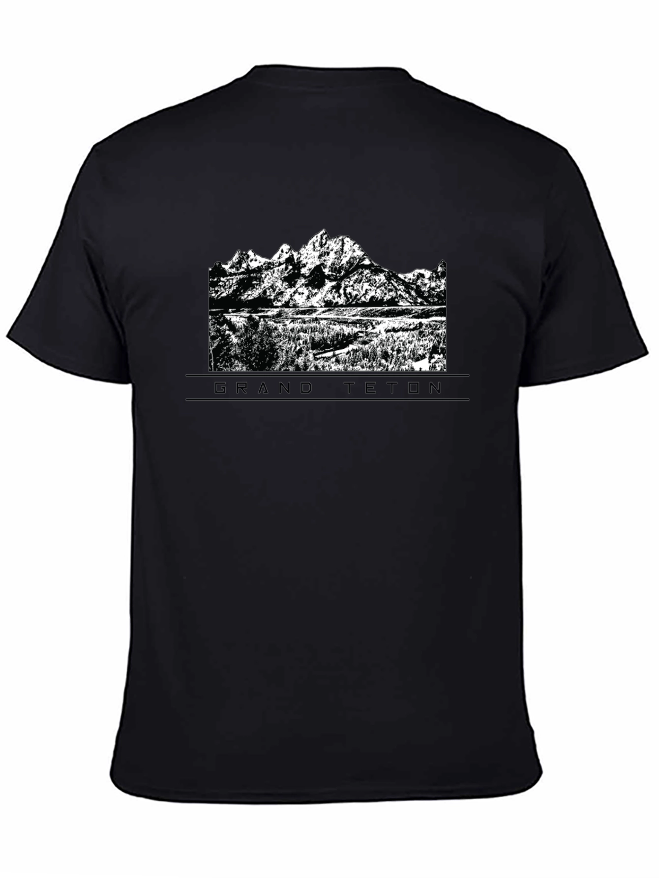 Grand Teton Graphic Tee - Black Cotton Comfort