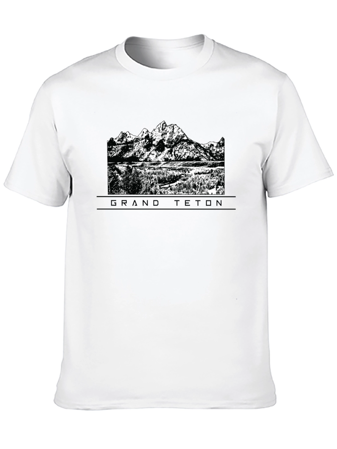 Grand Teton Graphic Tee - Black Cotton Comfort