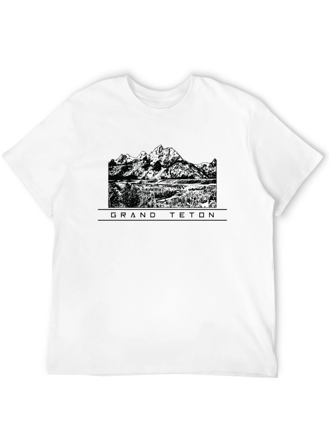 Grand Teton Graphic Tee - Black Cotton Comfort