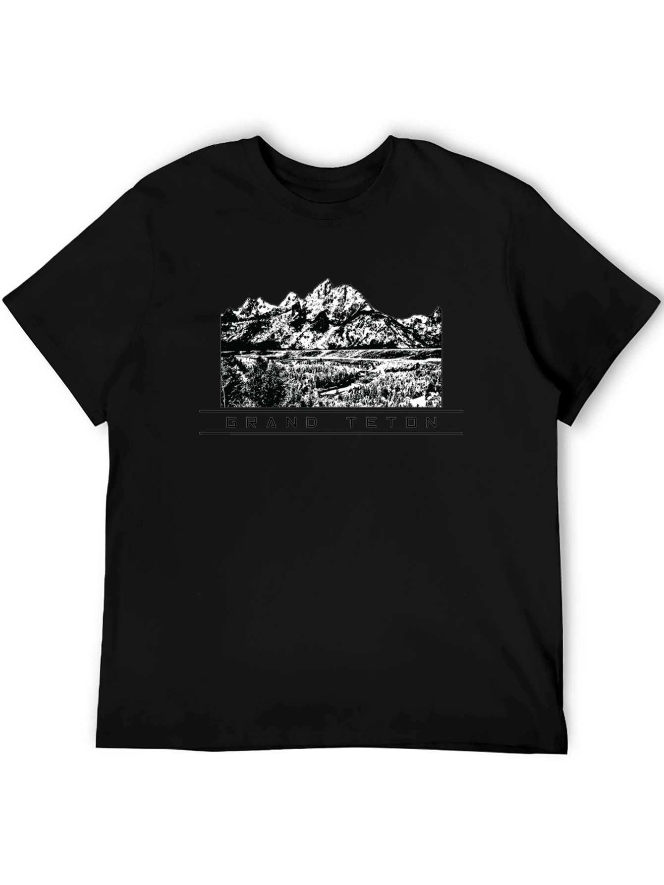Grand Teton Graphic Tee - Black Cotton Comfort