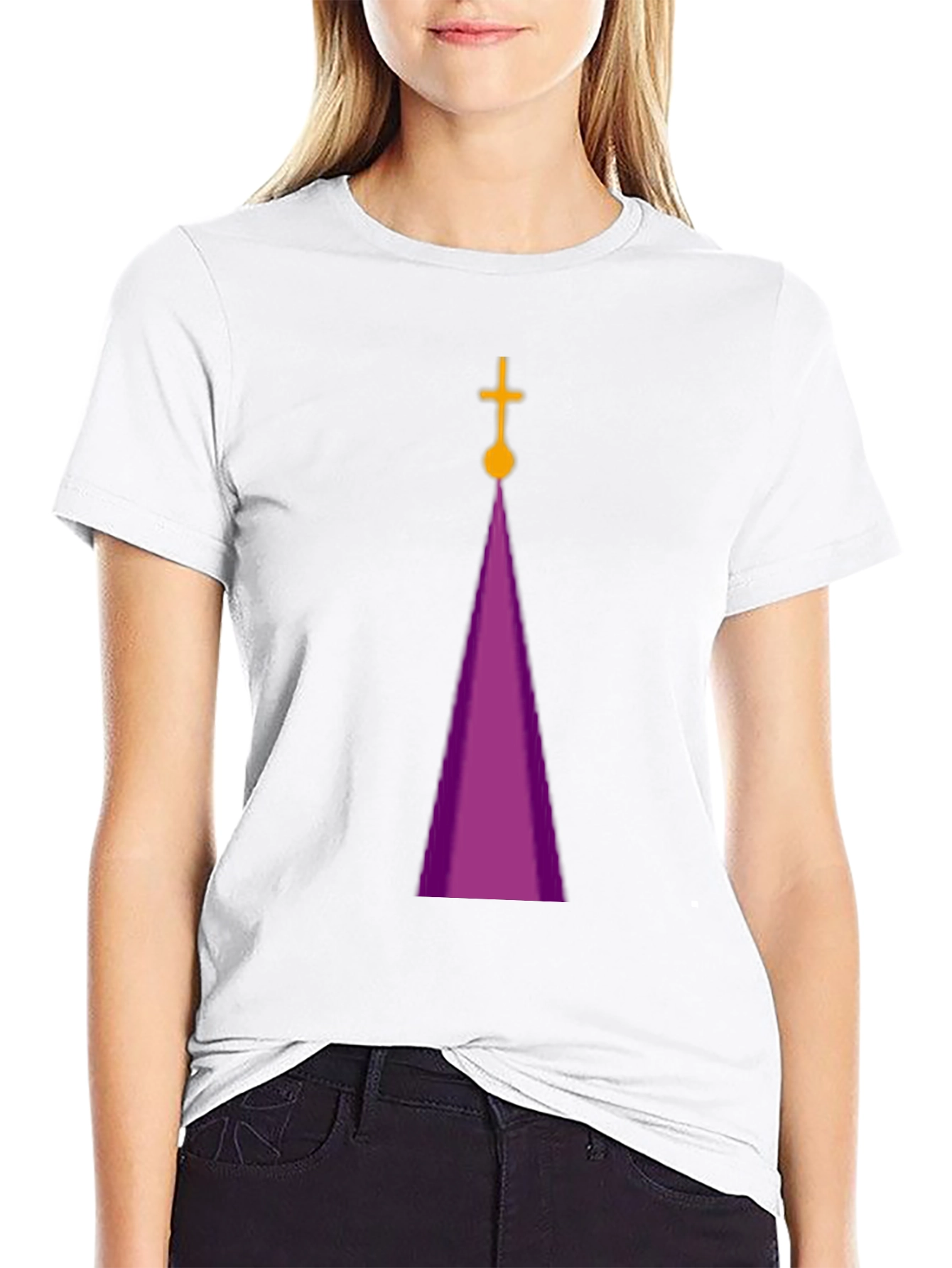 Purple Cathedral Graphic Black T-Shirt