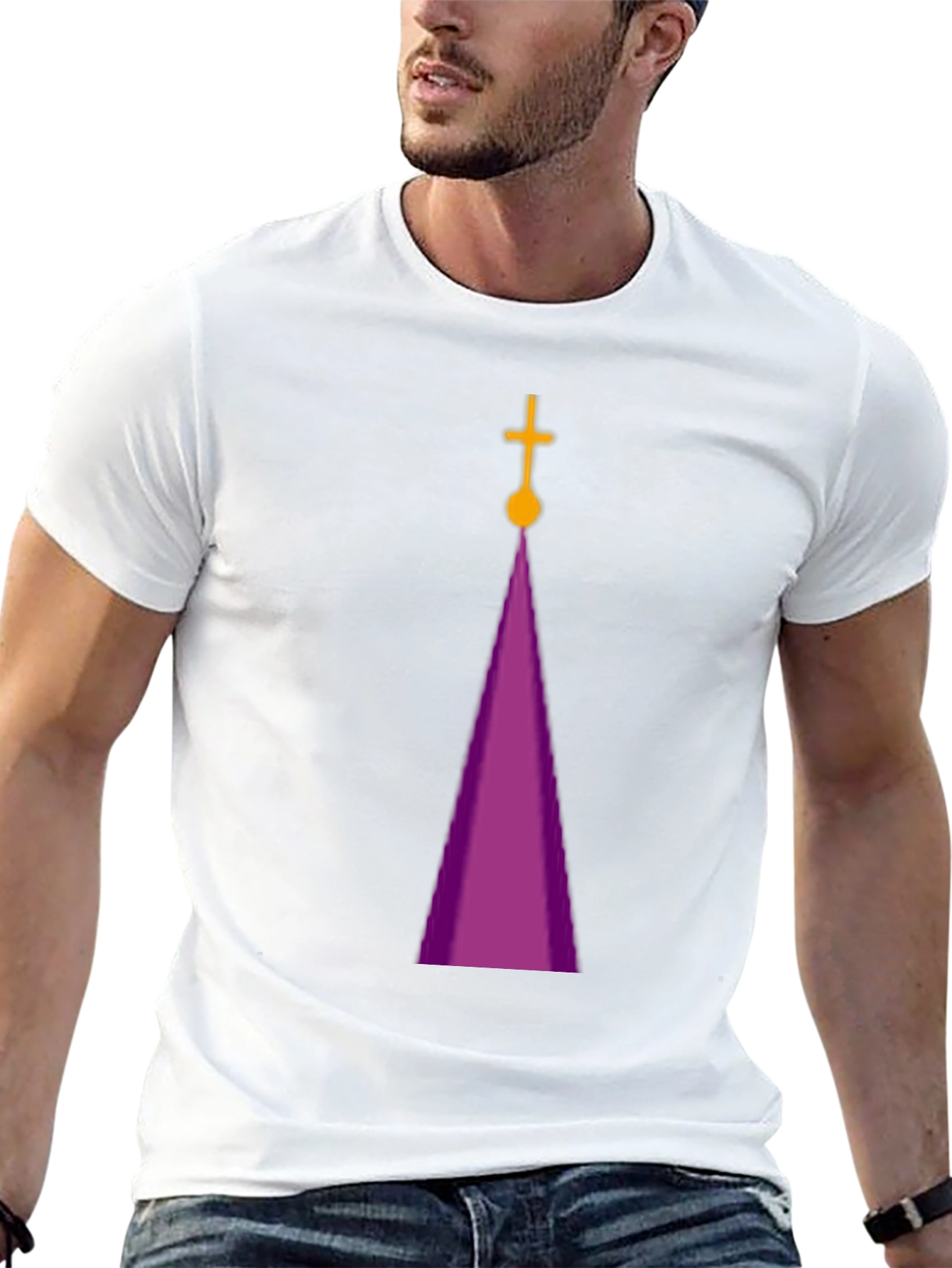 Purple Cathedral Graphic Black T-Shirt