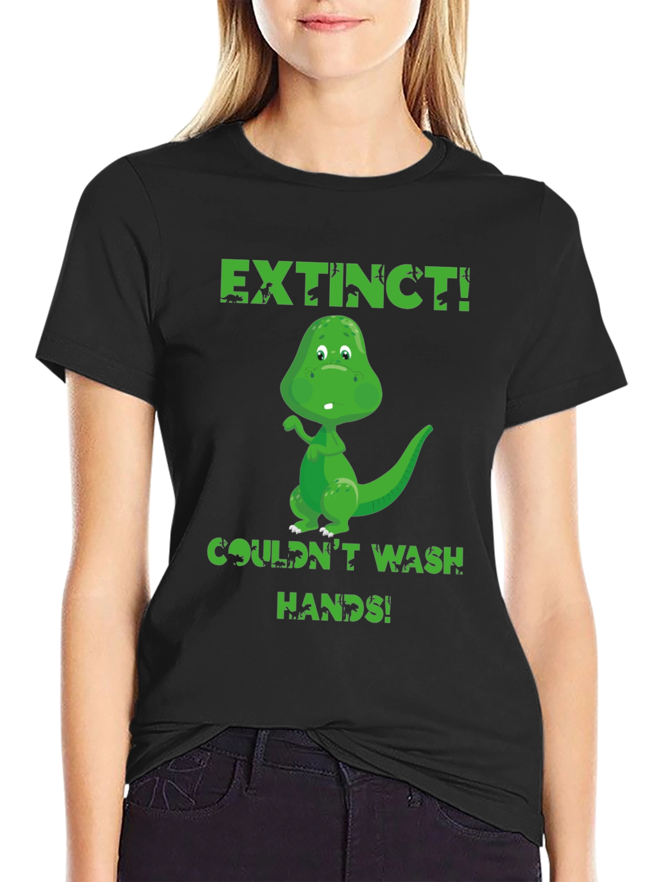 Extinct Dinosaur Wash Hands Graphic T-Shirt