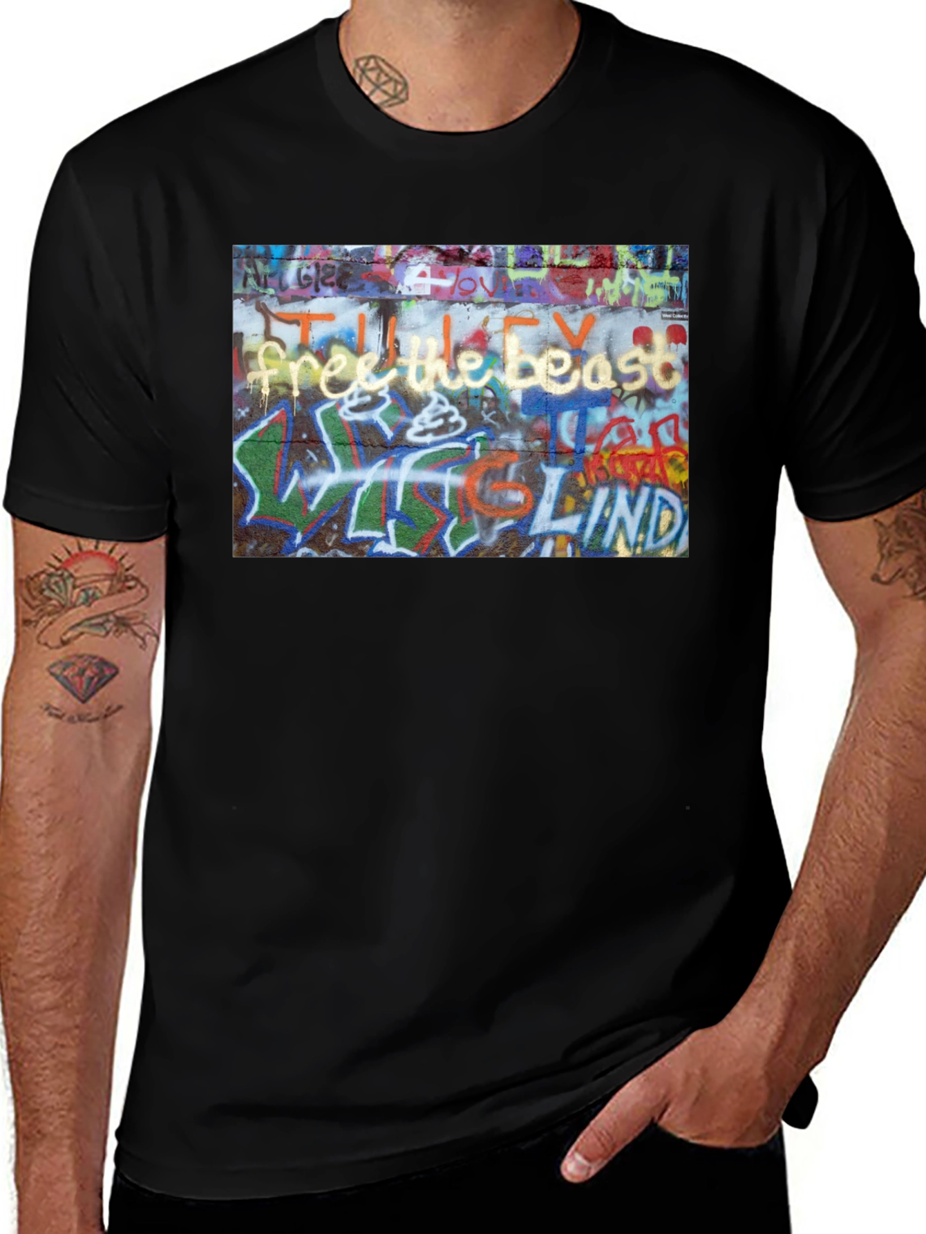 Graffiti Art Black T-Shirt