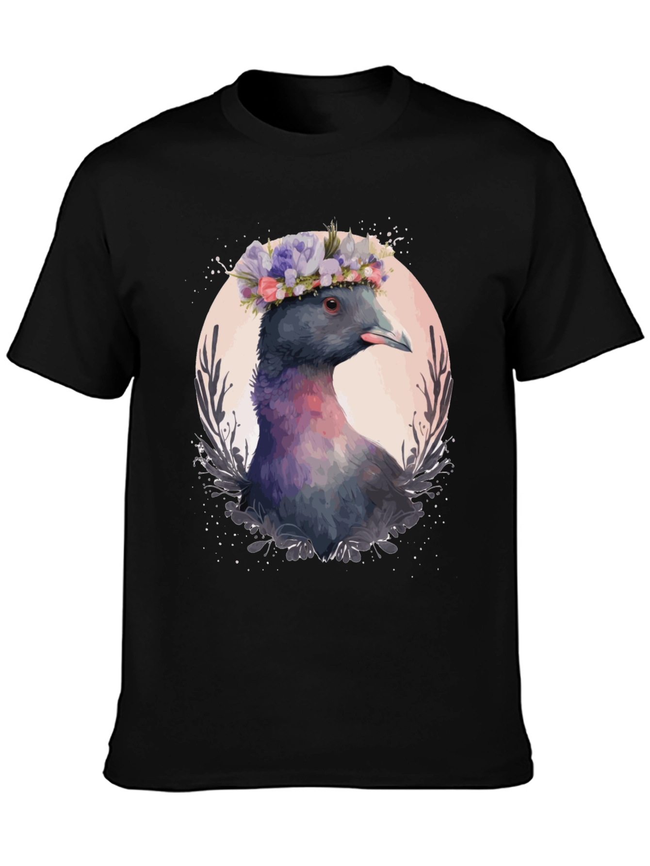 Pigeon in Bloom T-Shirt - Unique Bird Graphic Tee