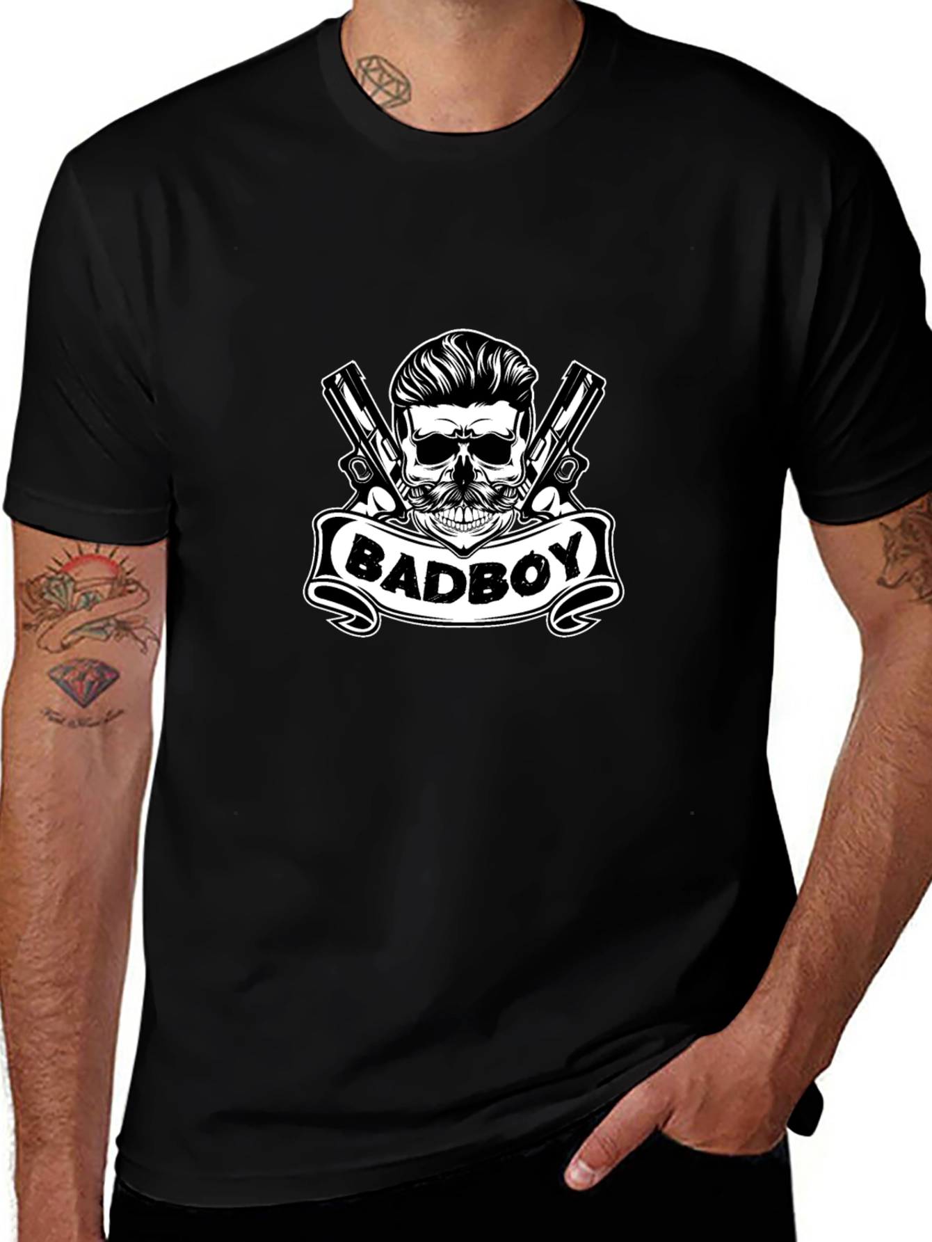 Badboy Skull Graphic Tee - Black