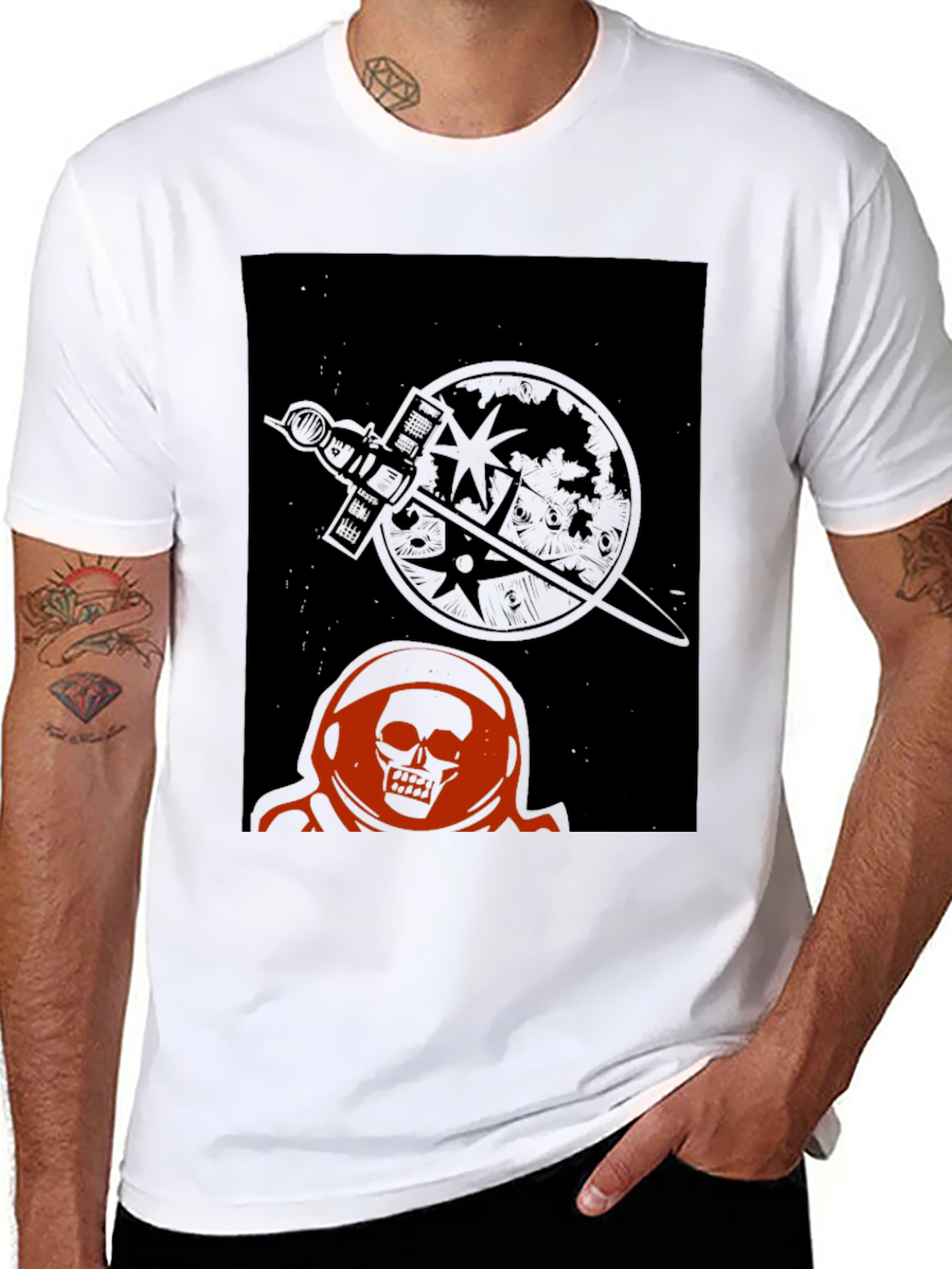 Skull Astronaut Graphic T-Shirt