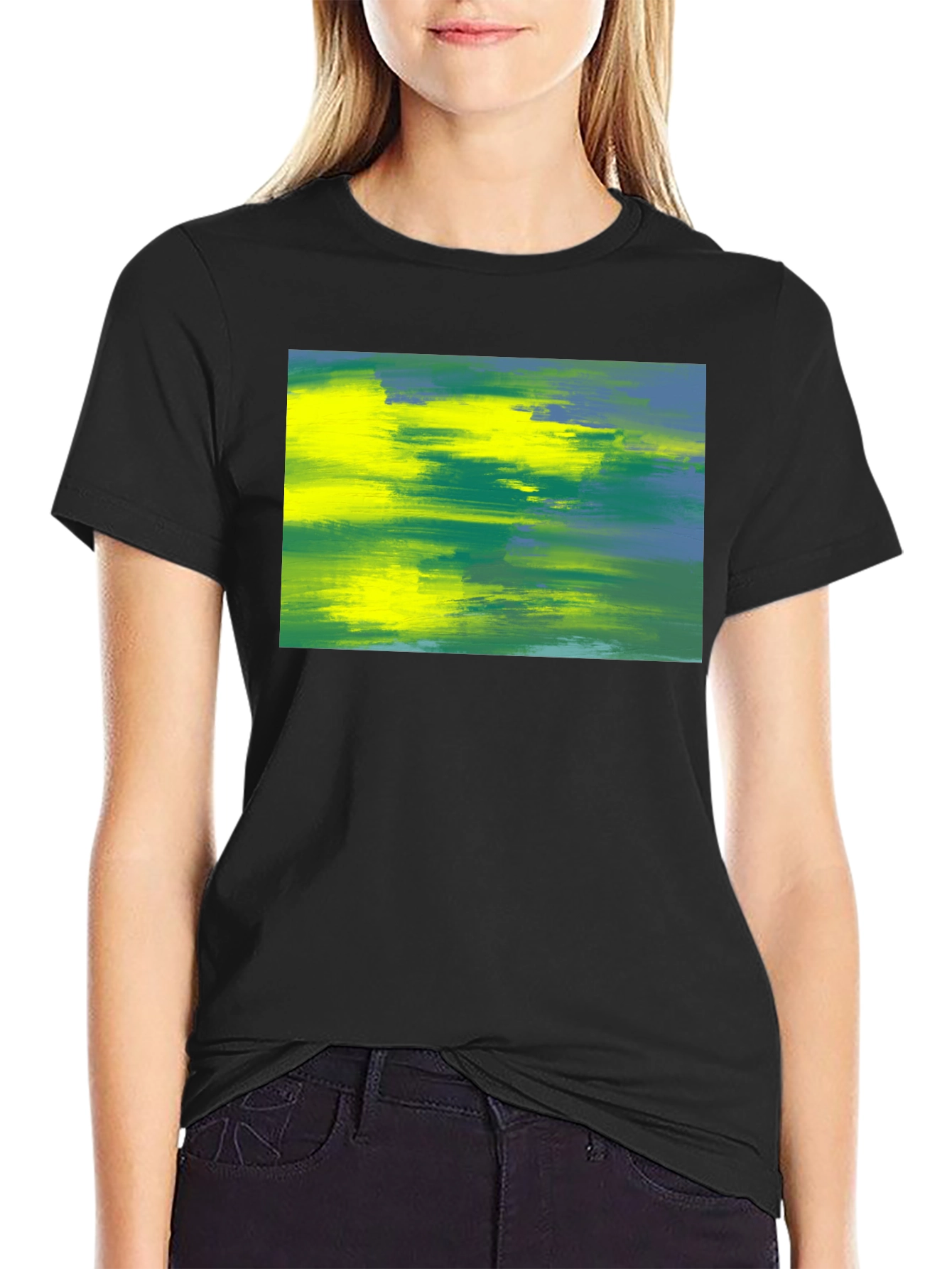 Abstract Art Tee - Vivid Brushstrokes Soft Cotton