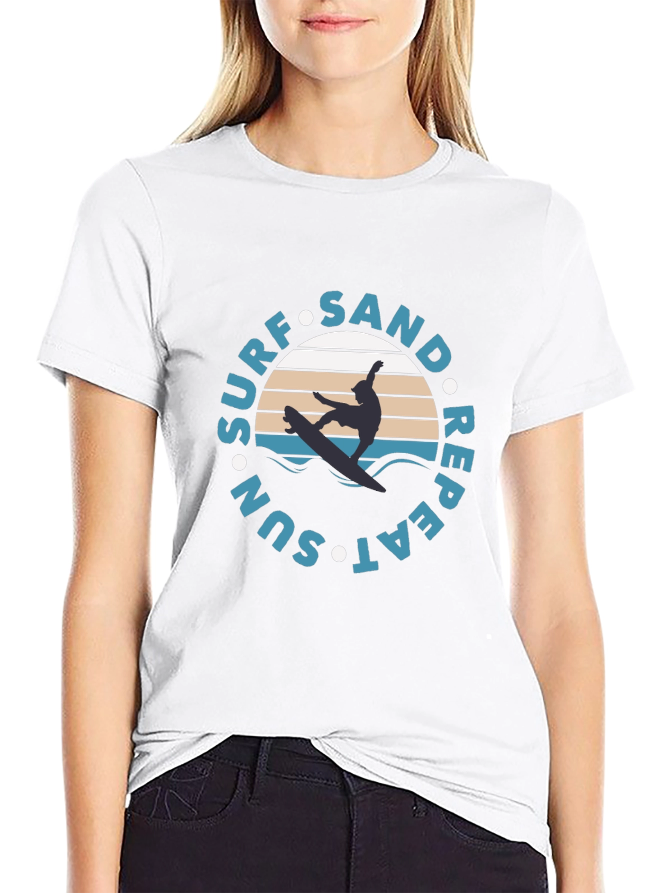 Surf Sand Sun Repeat Graphic Tee