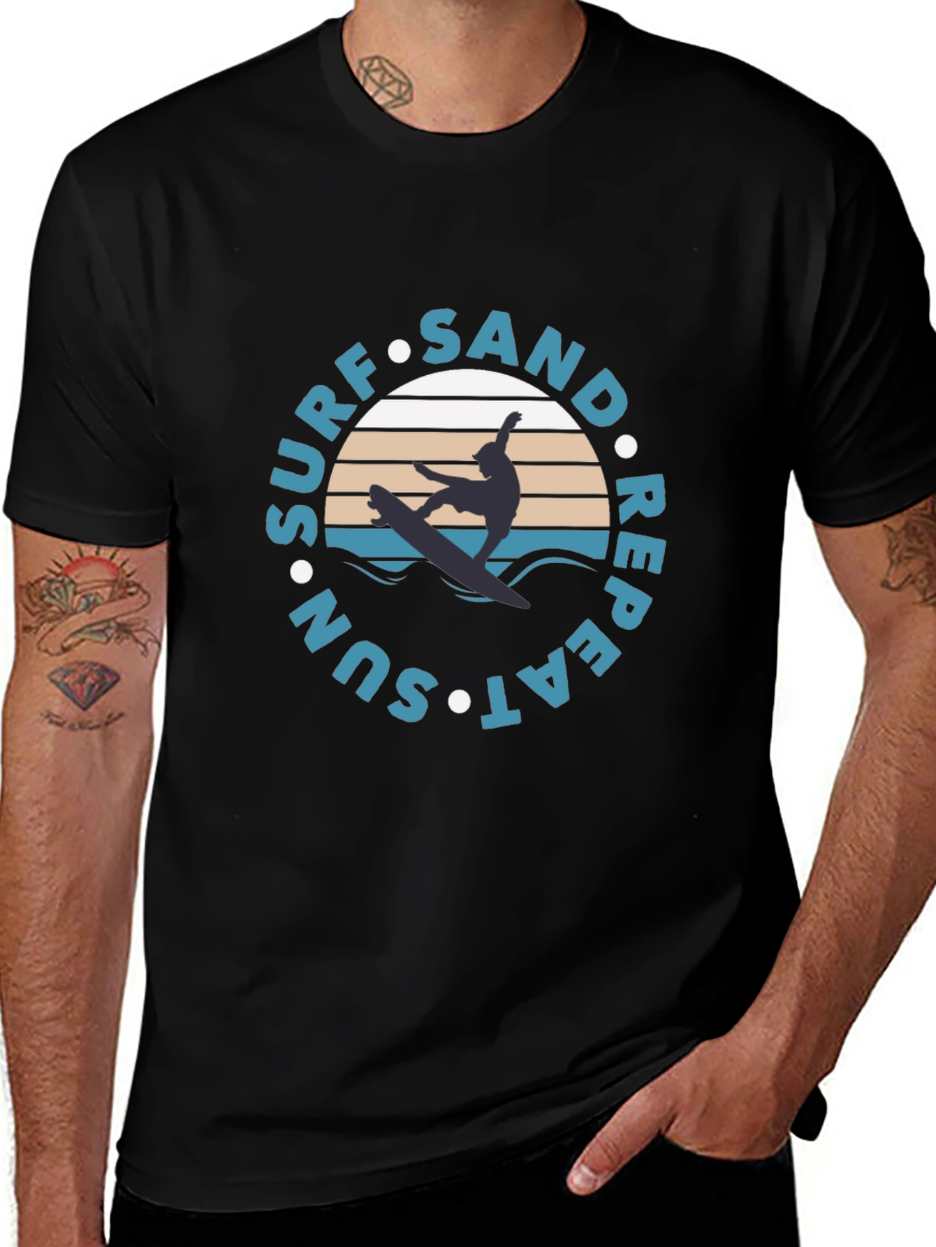 Surf Sand Sun Repeat Graphic Tee
