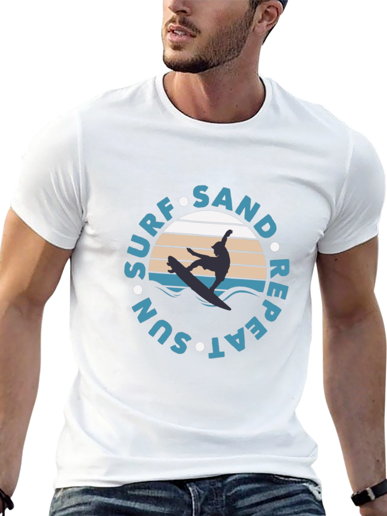 Surf Sand Sun Repeat Graphic Tee