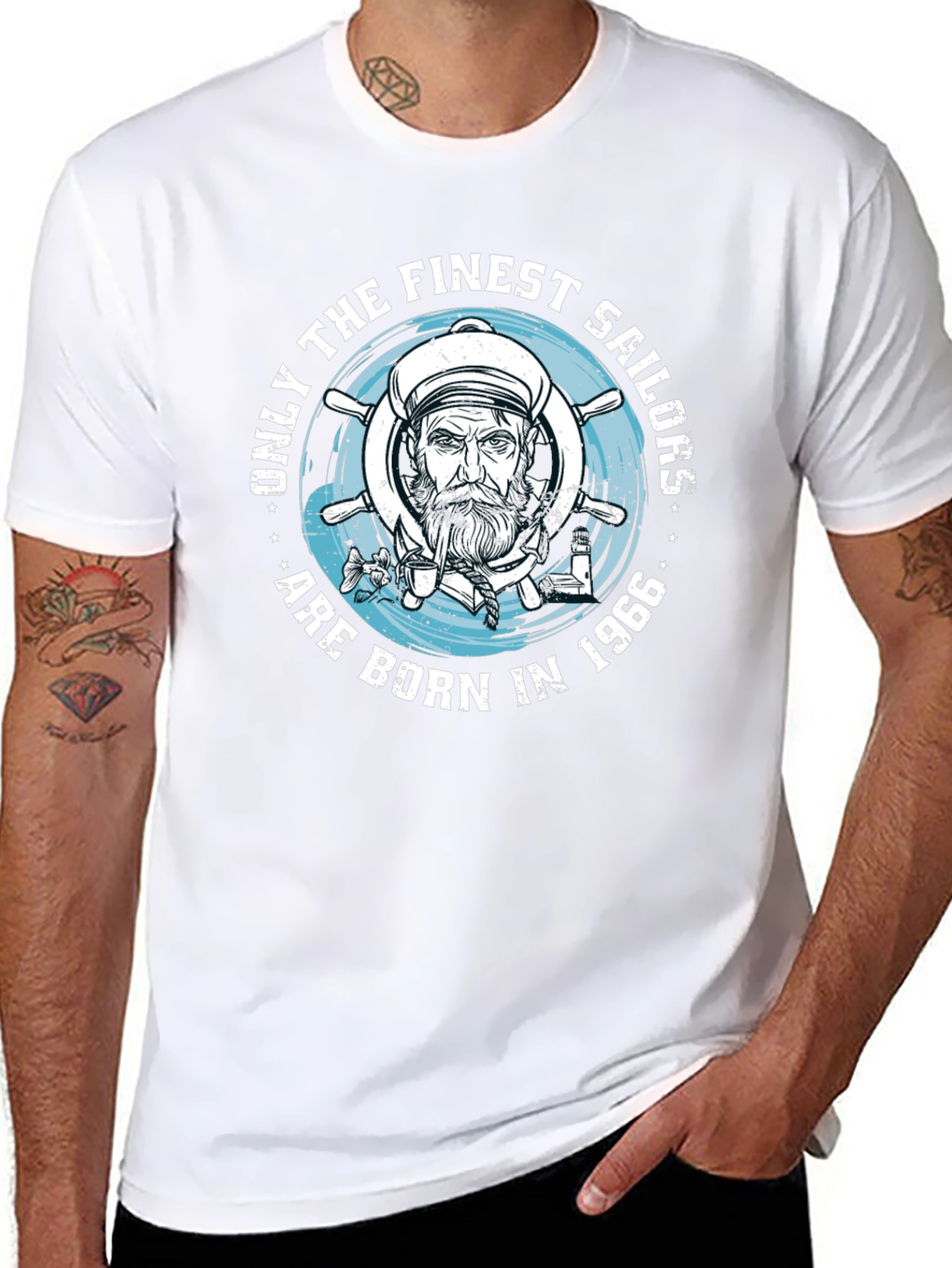 Finest Sailors Born in 1966 Black T-Shirt