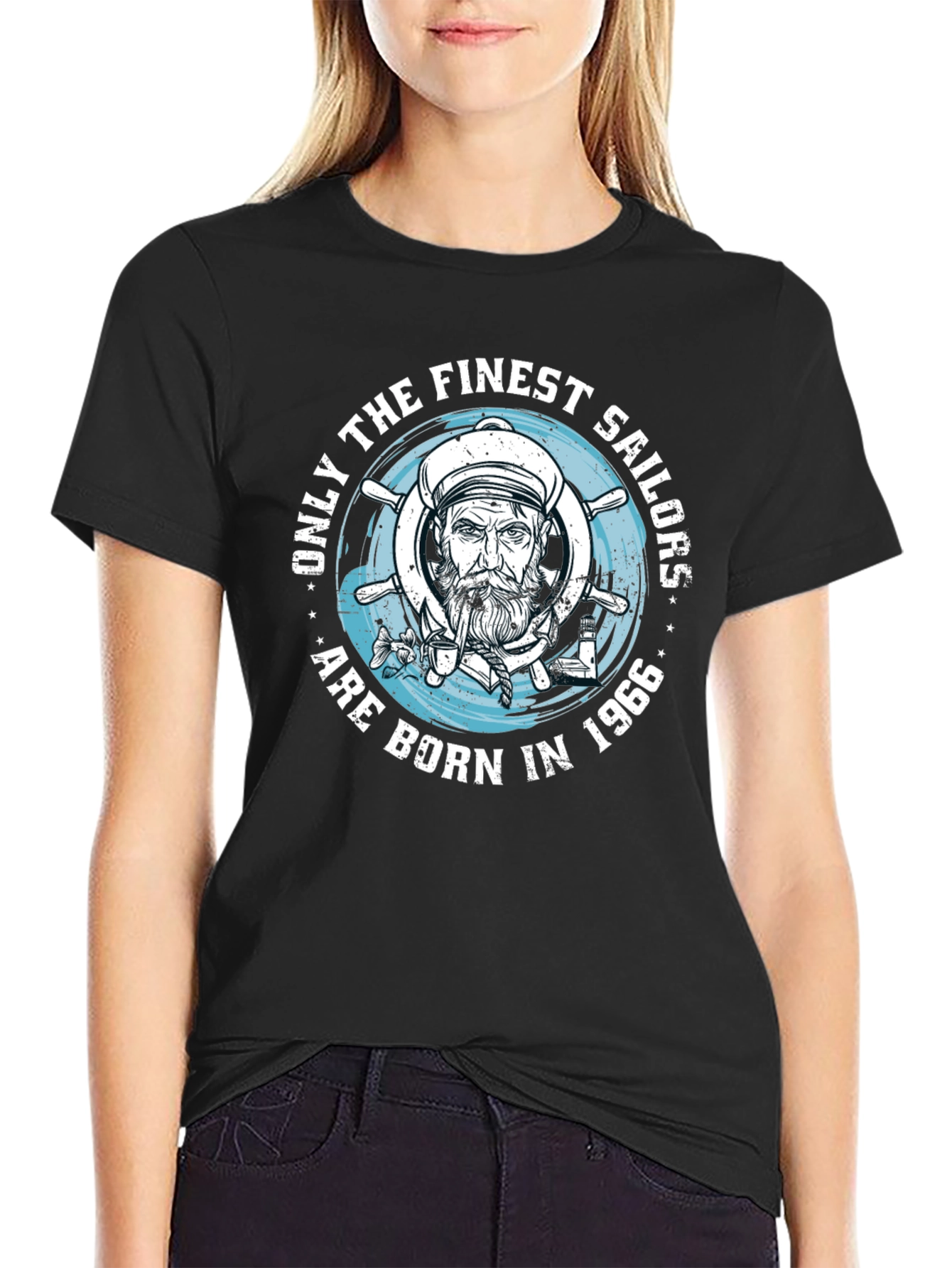 Finest Sailors Born in 1966 Black T-Shirt