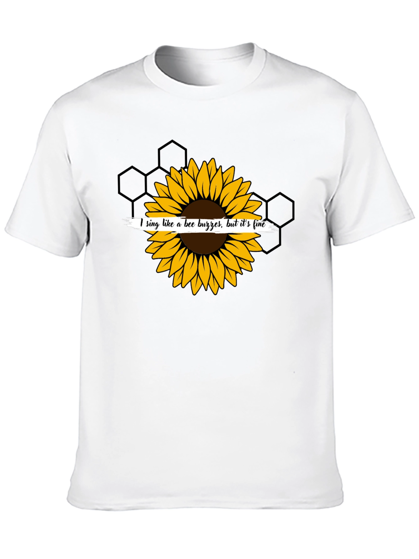 Sunflower Bee Buzz Funny Graphic T-Shirt