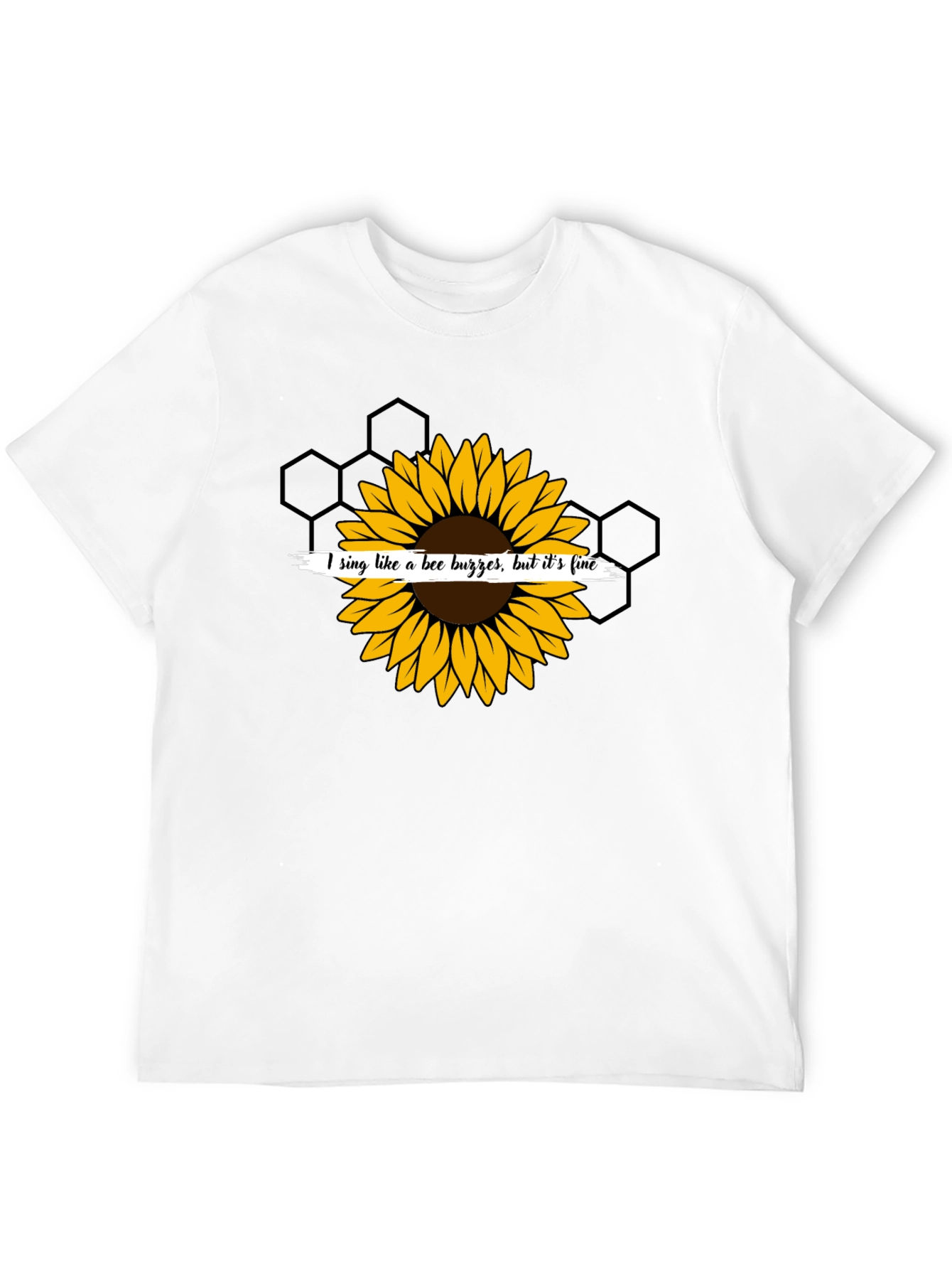 Sunflower Bee Buzz Funny Graphic T-Shirt