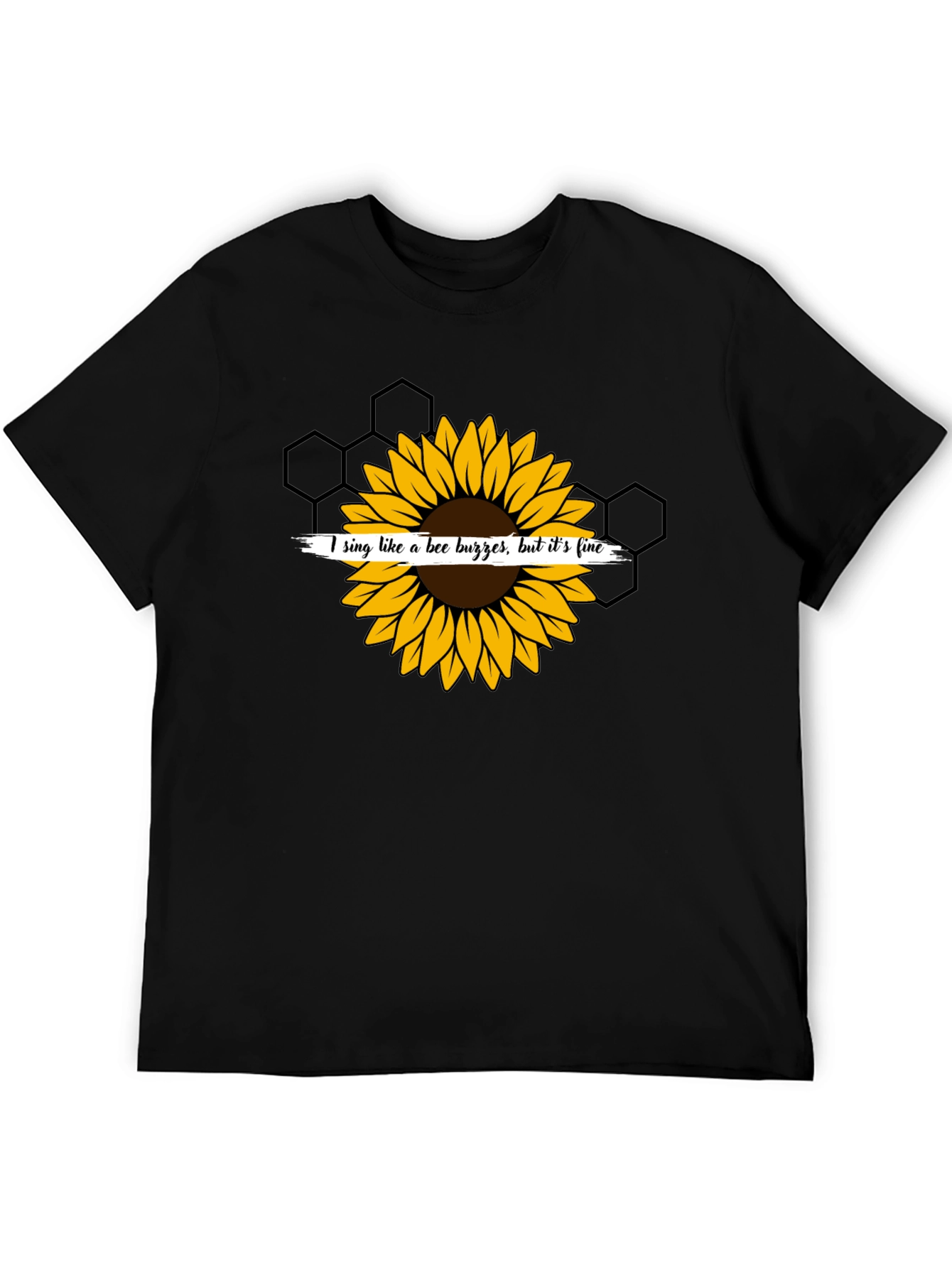 Sunflower Bee Buzz Funny Graphic T-Shirt