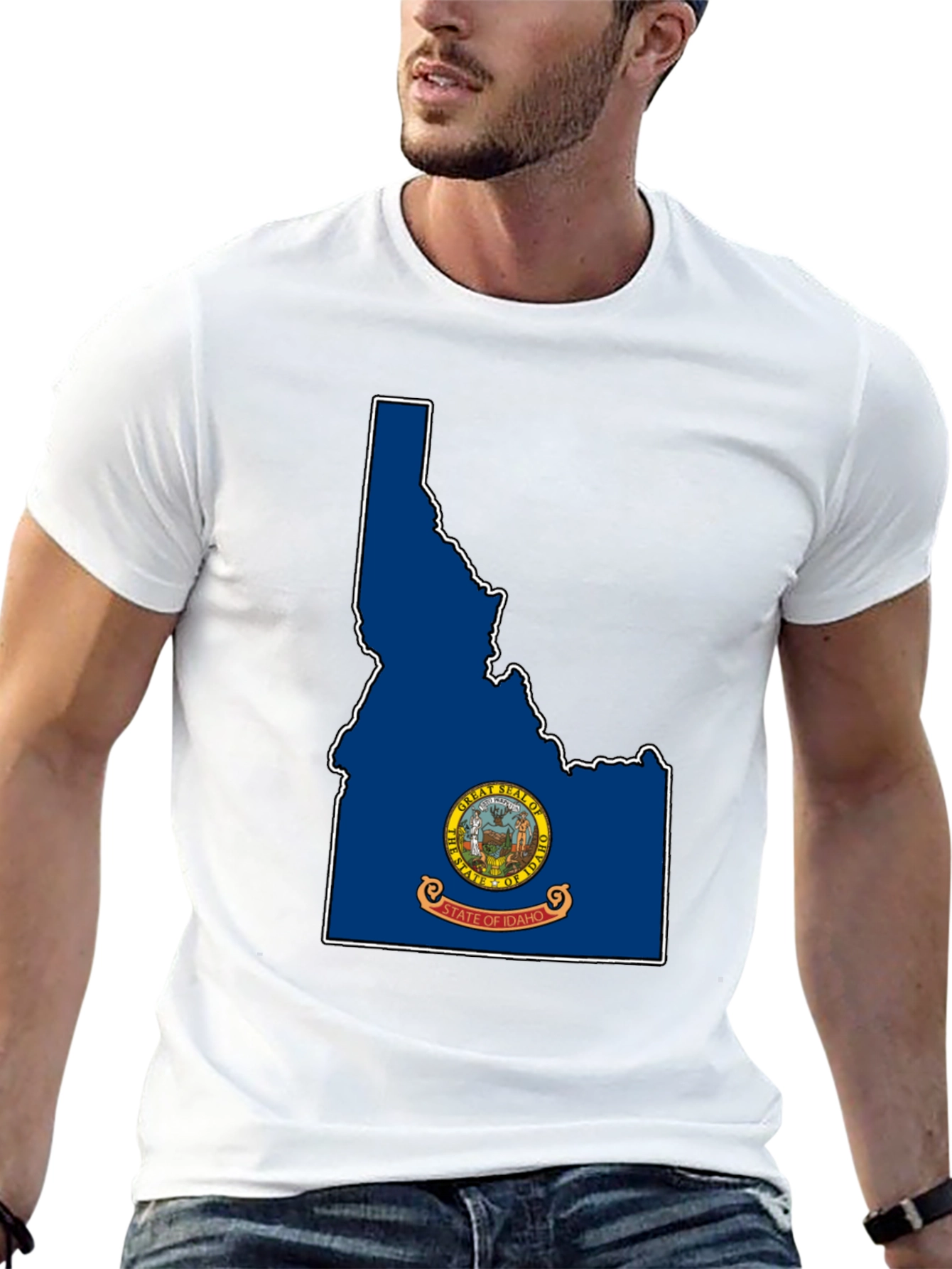 Idaho State Flag T-Shirt - Black Tee