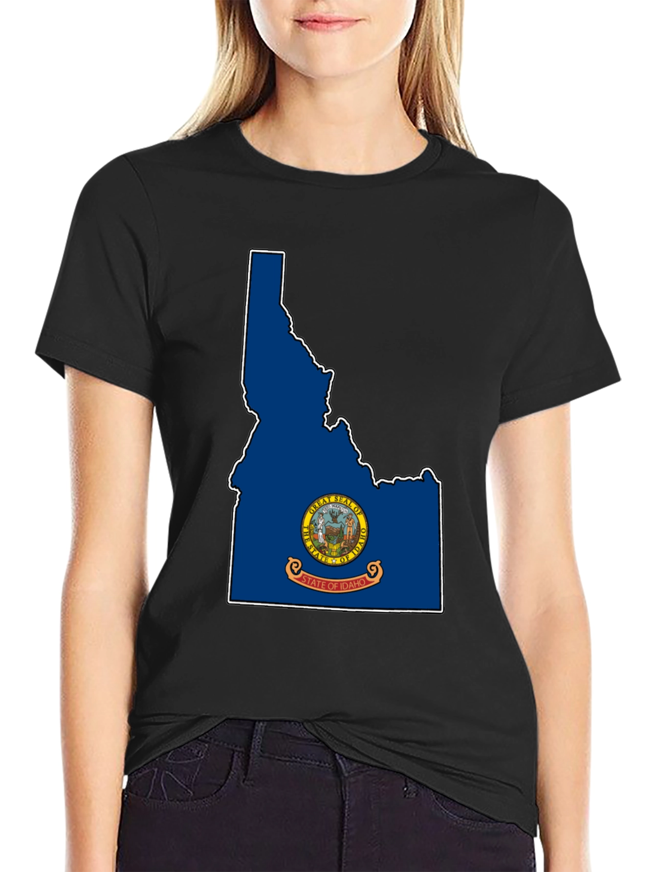 Idaho State Flag T-Shirt - Black Tee