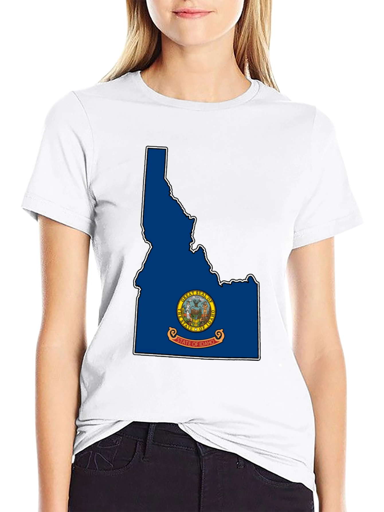 Idaho State Flag T-Shirt - Black Tee