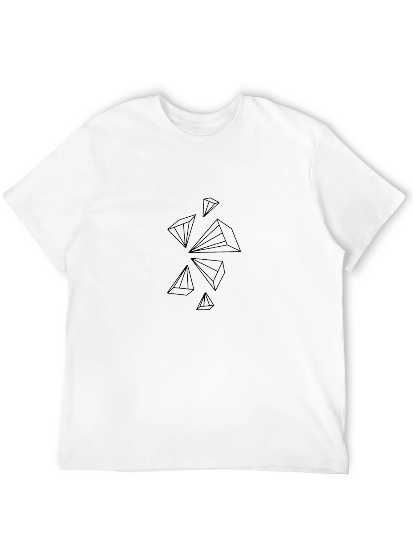 Abstract Pyramid Design Black T-Shirt