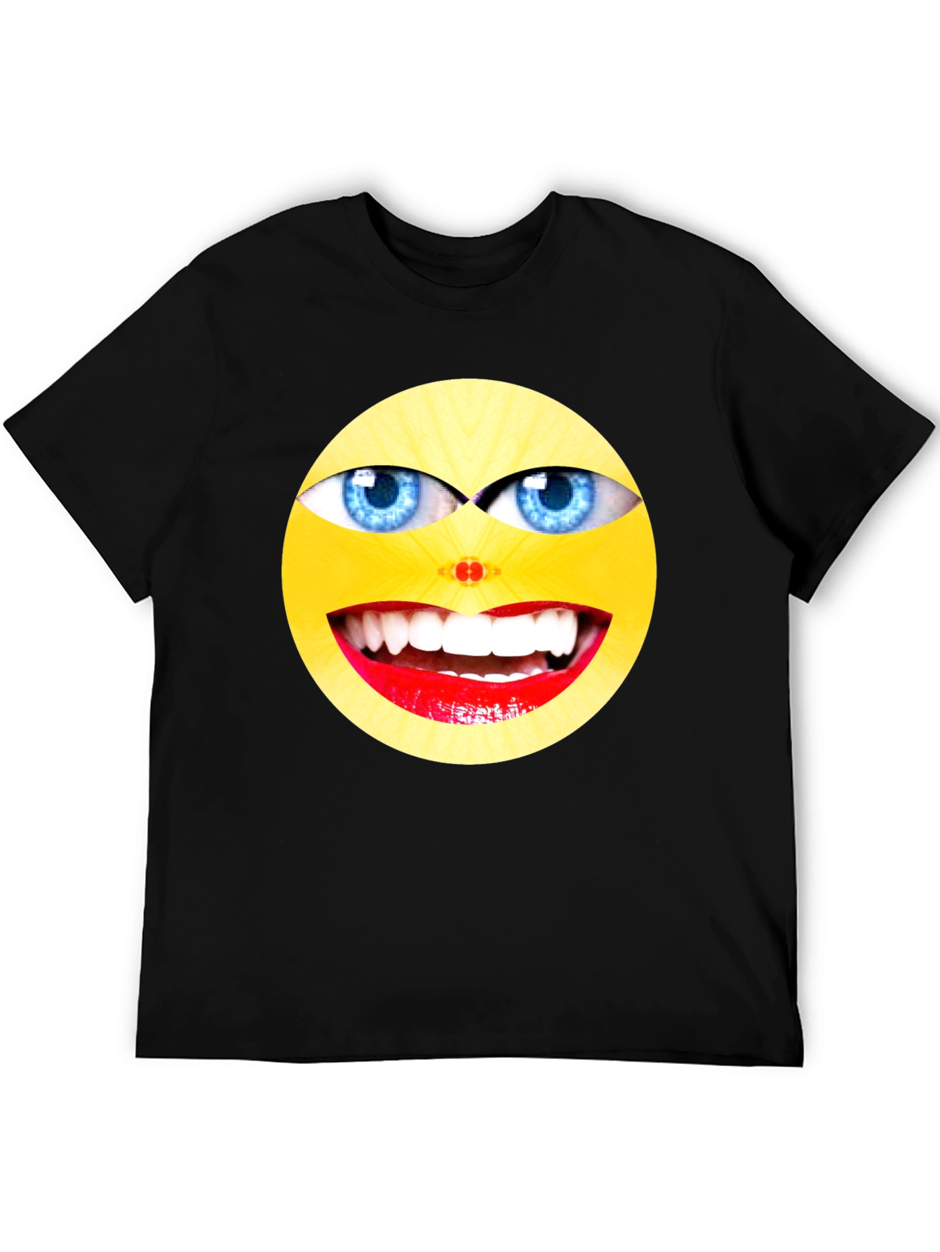 Funny Emoji Graphic Black T-Shirt