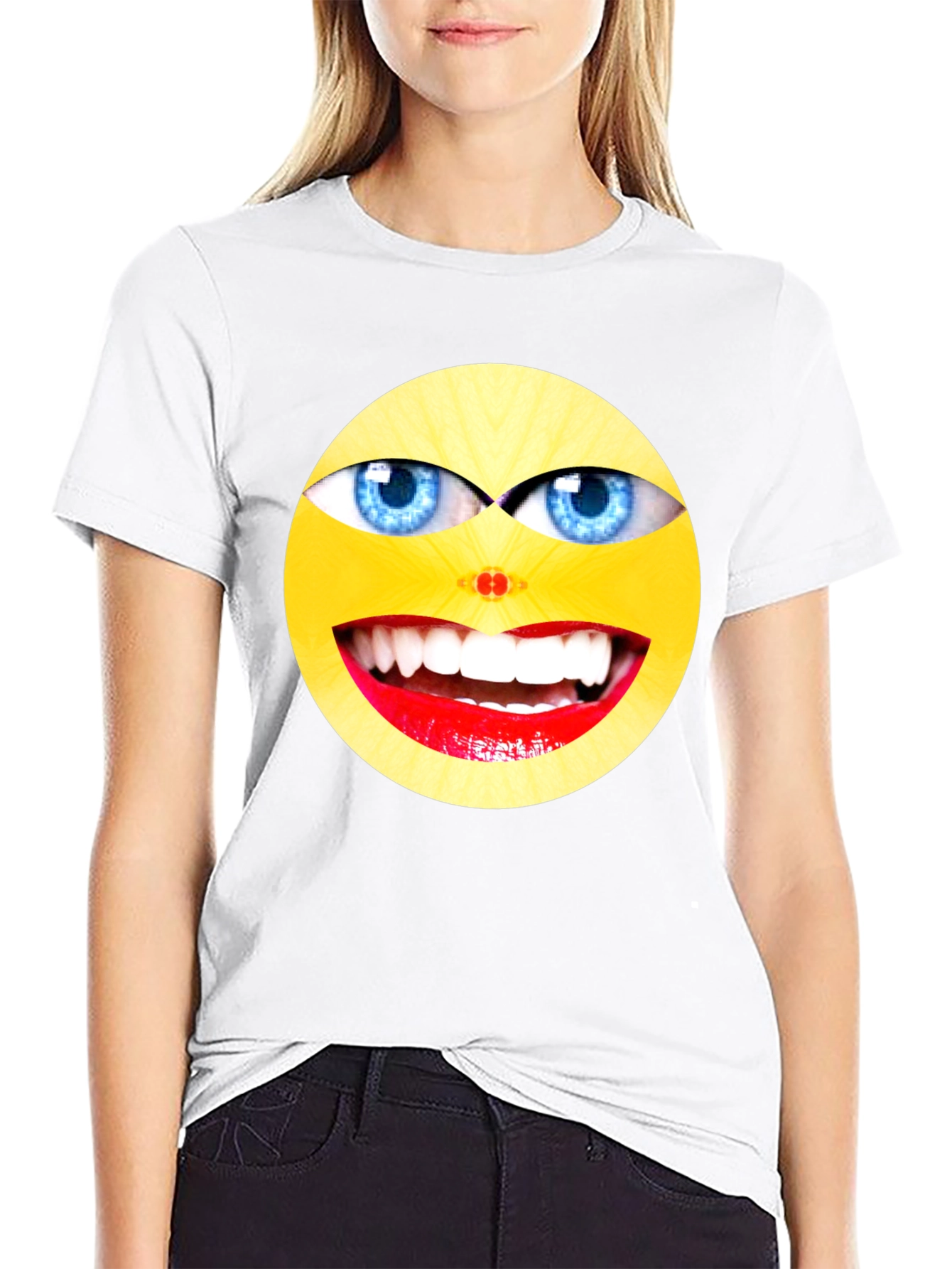Funny Emoji Graphic Black T-Shirt