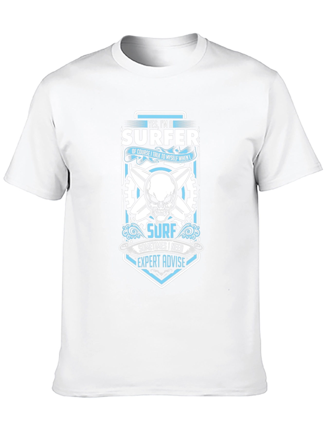 Surfer Skull Graphic T-Shirt - Black