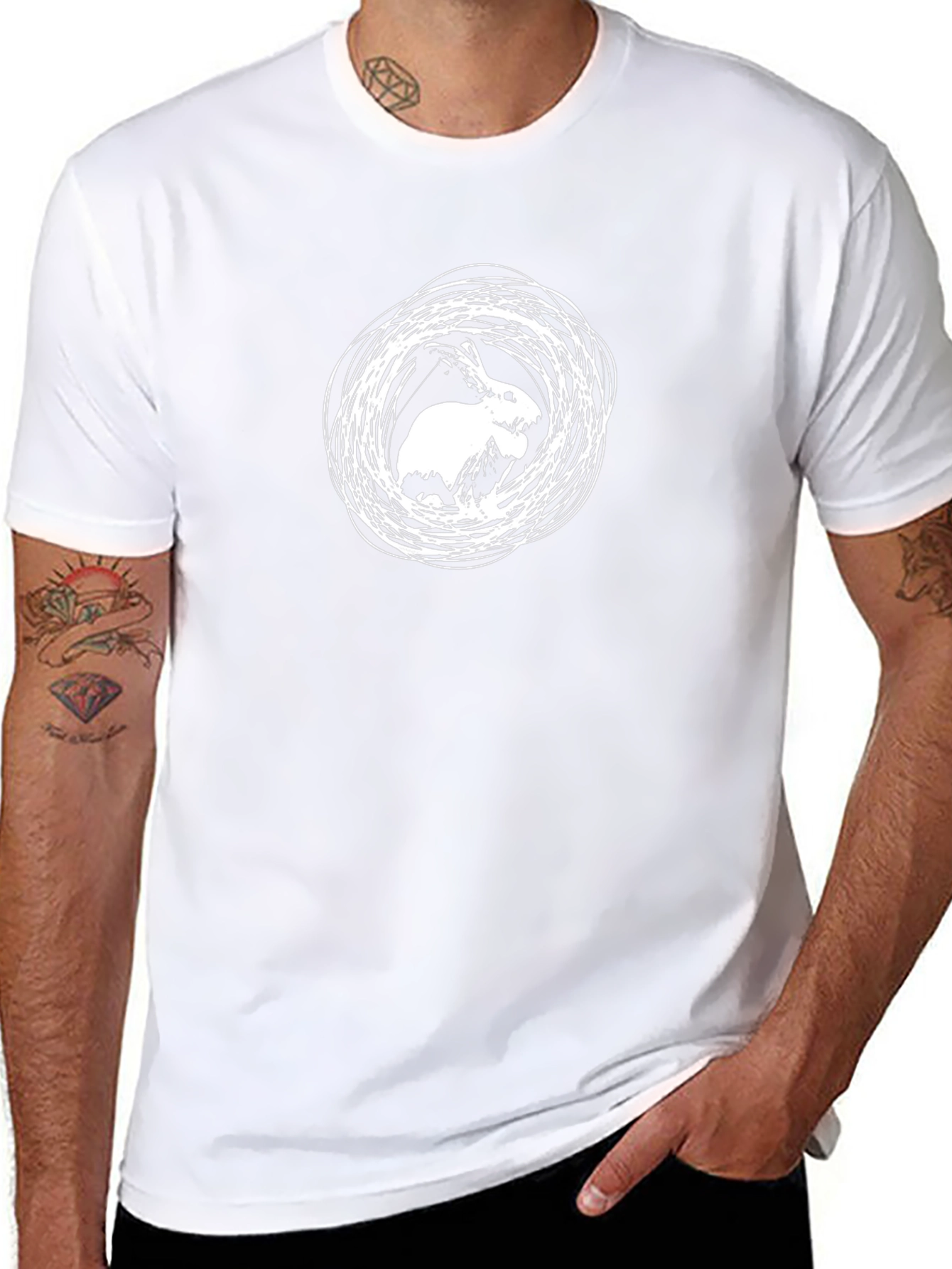 Rabbit Nest Graphic T-Shirt - Black