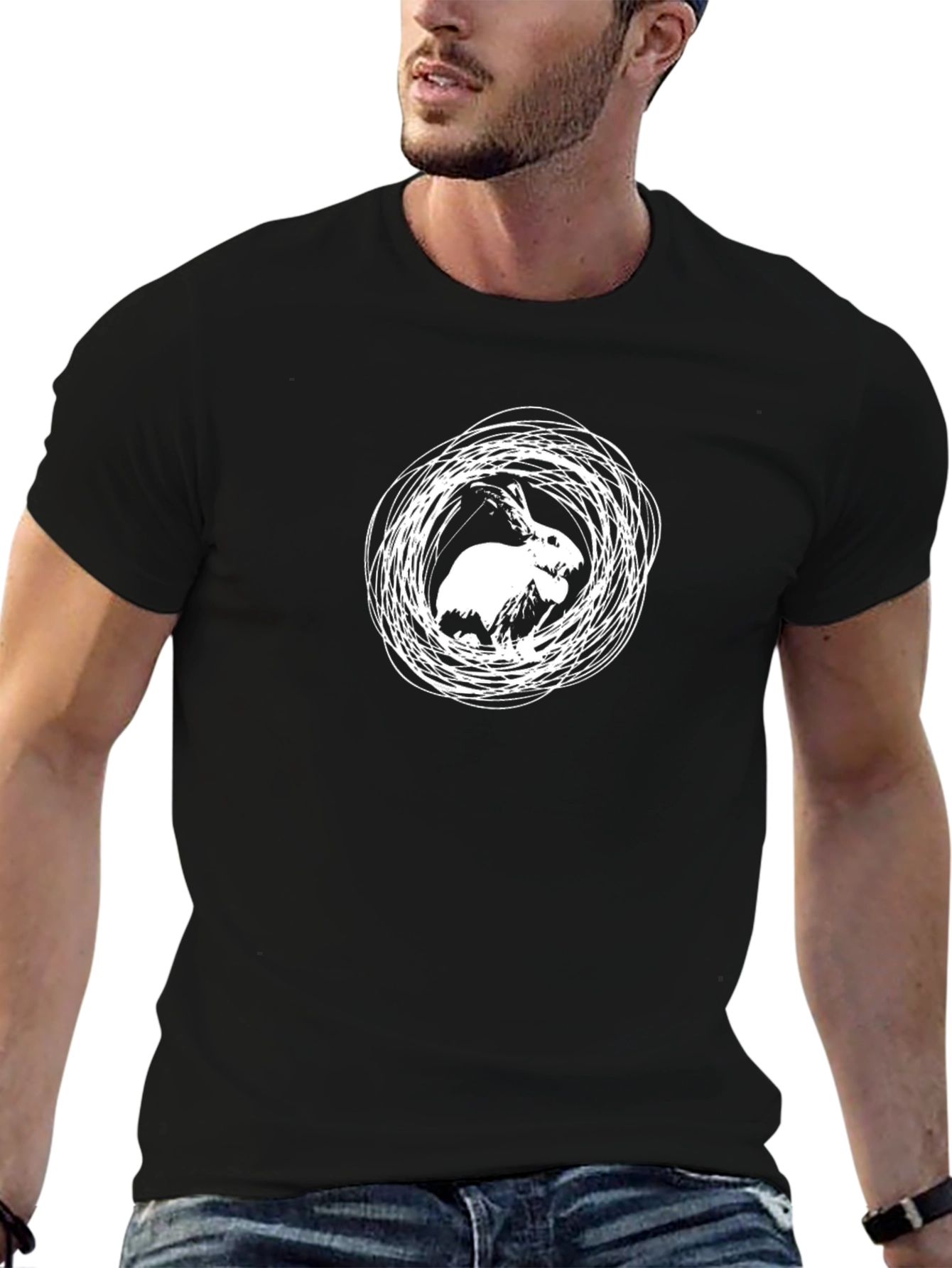 Rabbit Nest Graphic T-Shirt - Black