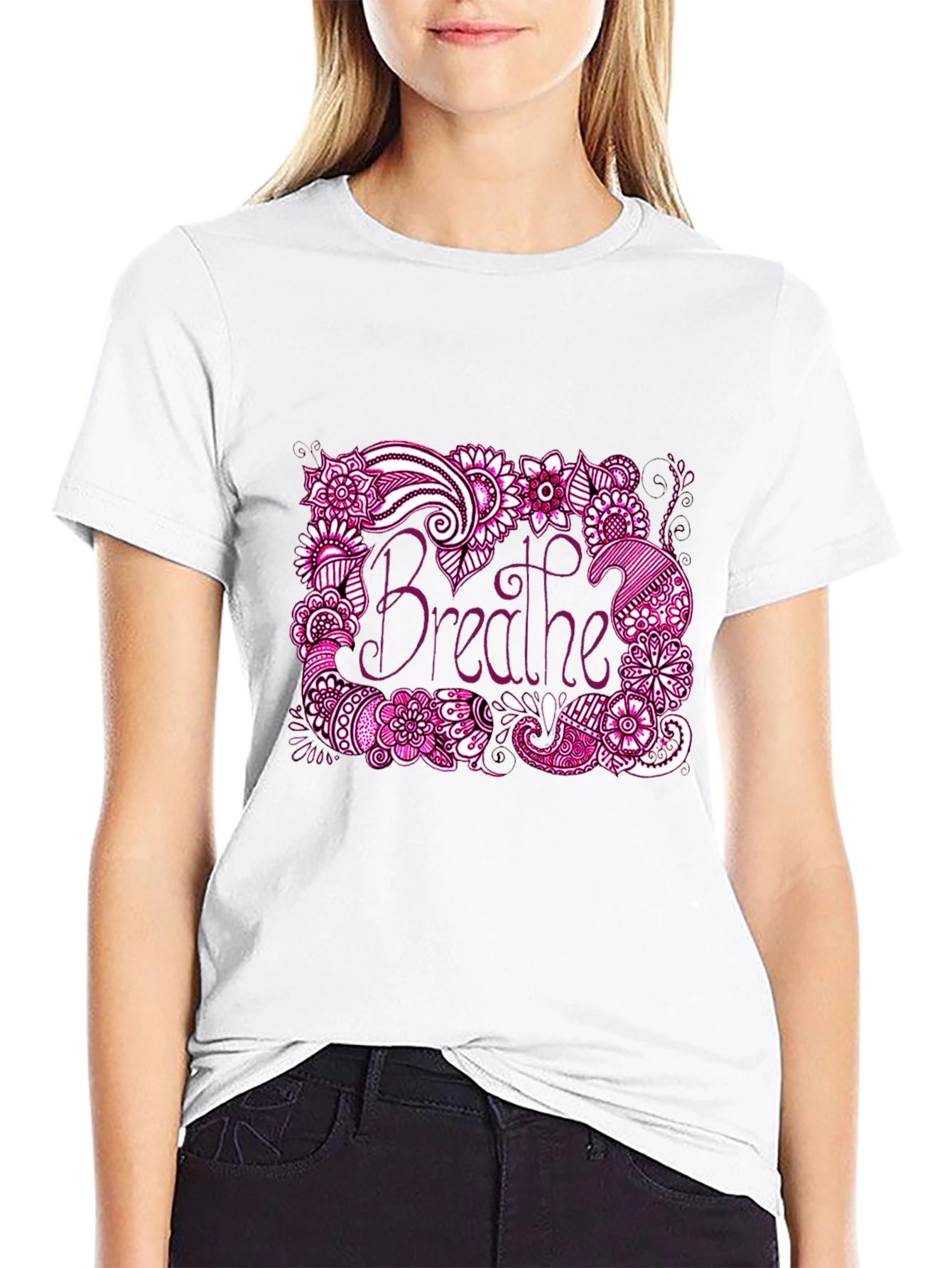 Breathe Graphic Tee - Relaxed Fit Black T-Shirt