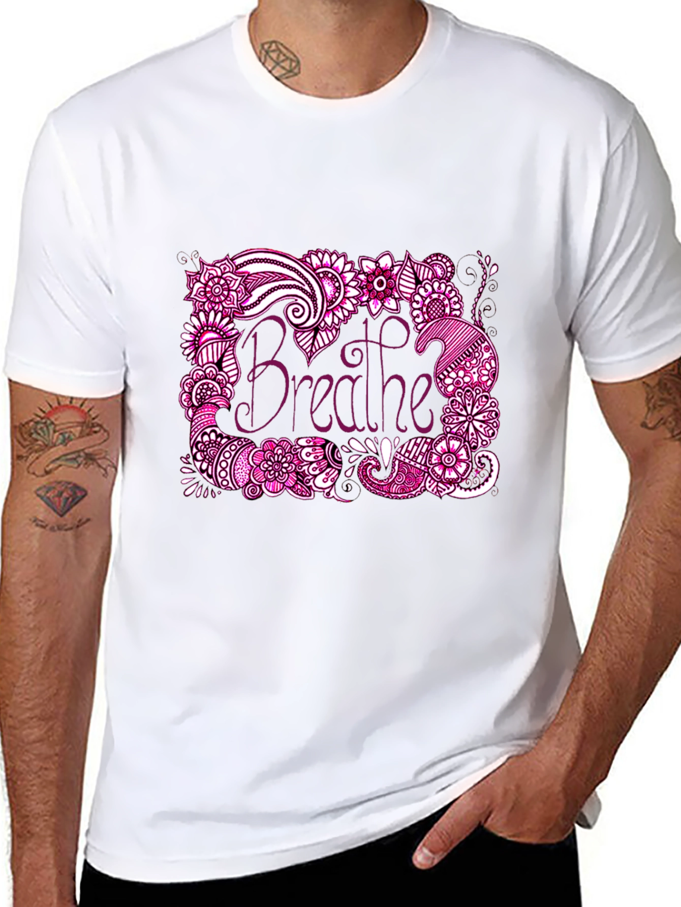 Breathe Graphic Tee - Relaxed Fit Black T-Shirt