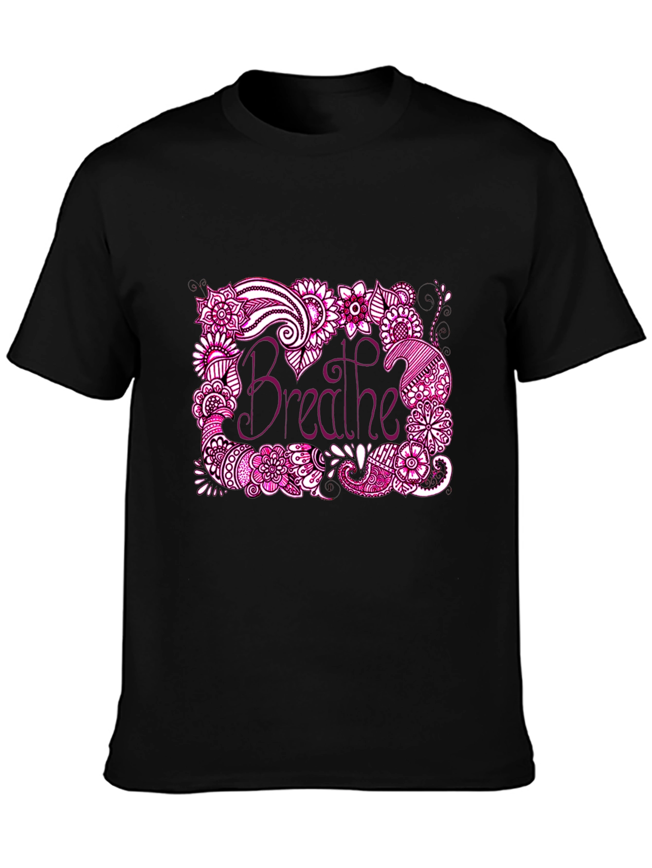 Breathe Graphic Tee - Relaxed Fit Black T-Shirt