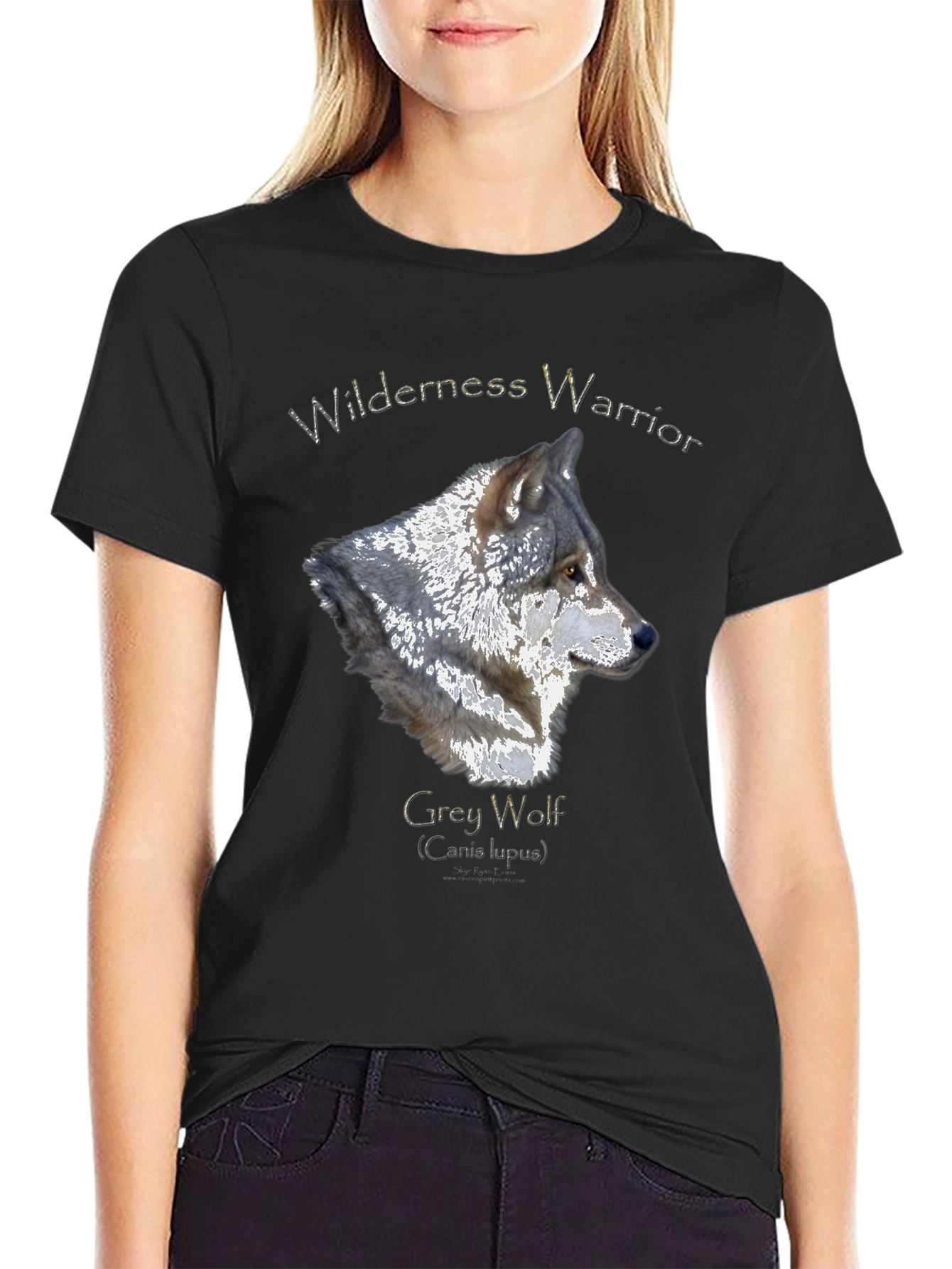 Wilderness Warrior Grey Wolf Graphic T-Shirt