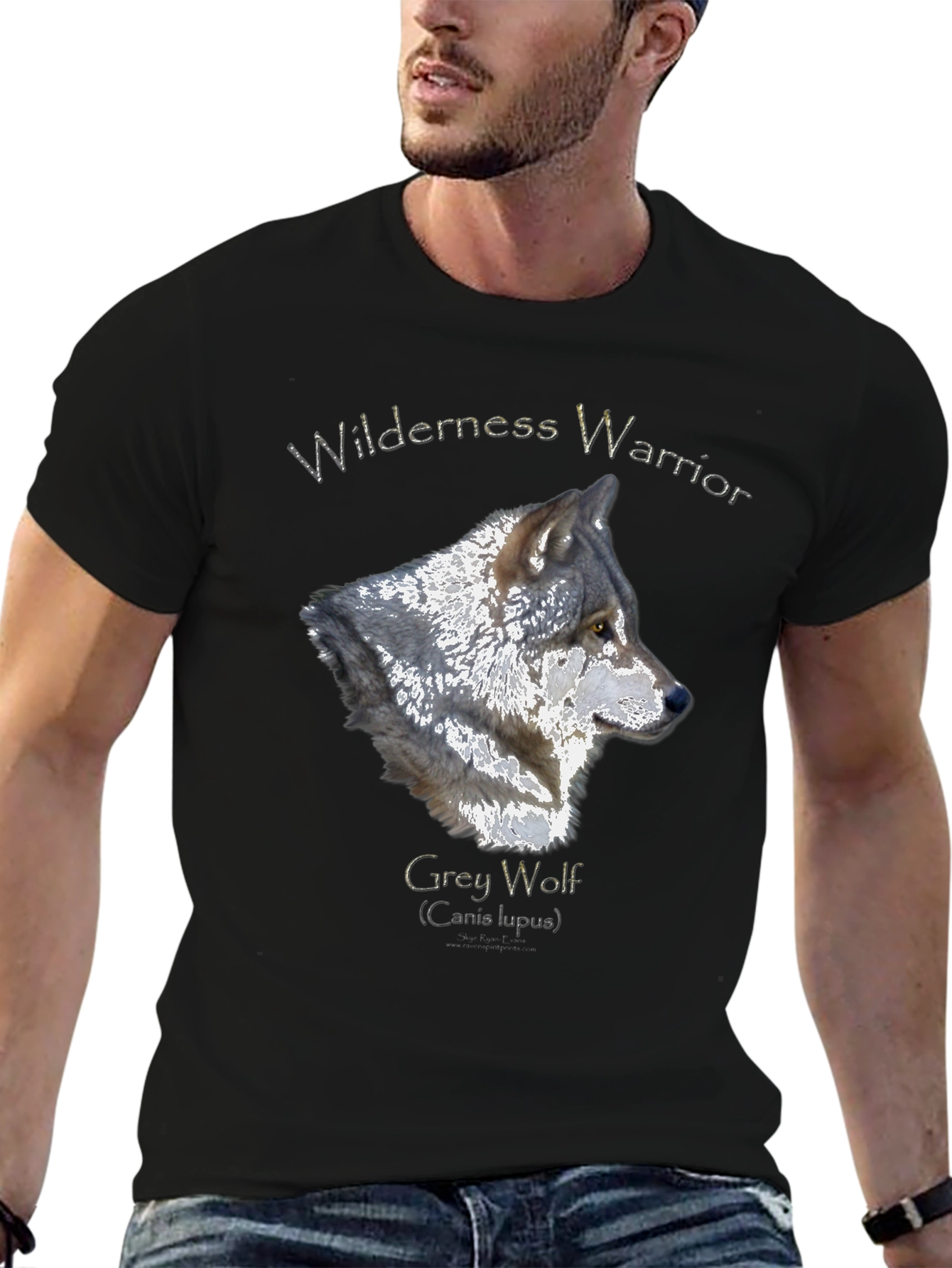 Wilderness Warrior Grey Wolf Graphic T-Shirt
