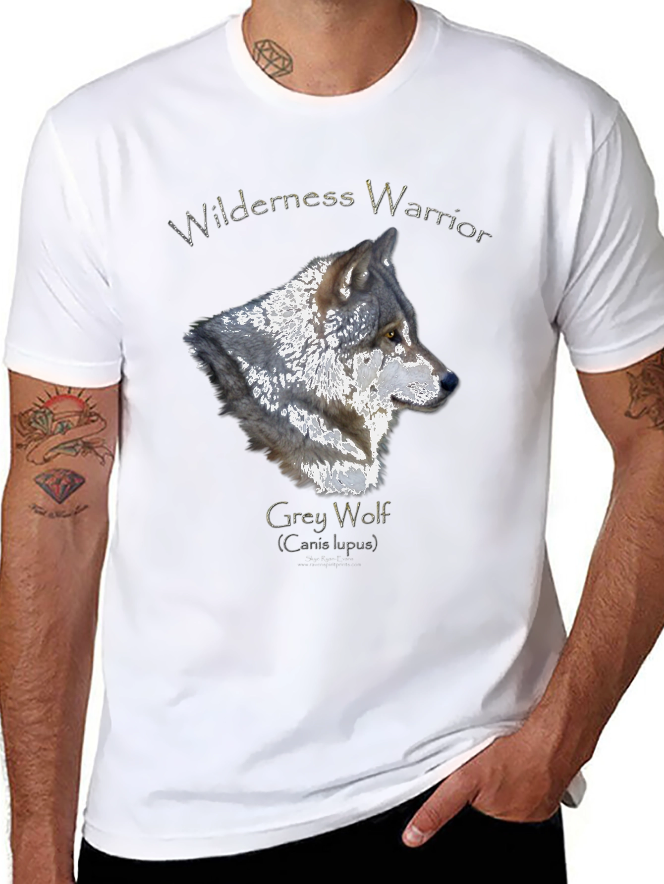 Wilderness Warrior Grey Wolf Graphic T-Shirt