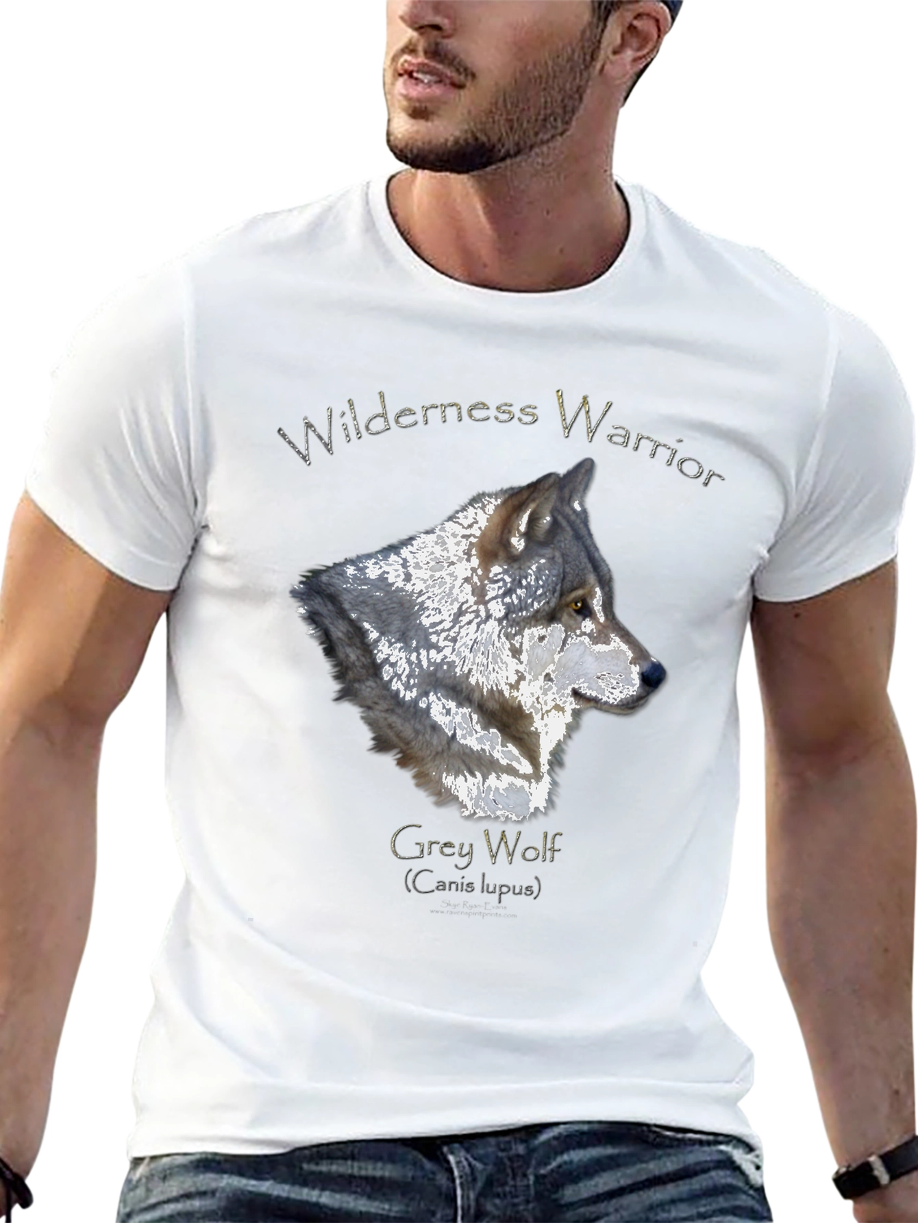 Wilderness Warrior Grey Wolf Graphic T-Shirt