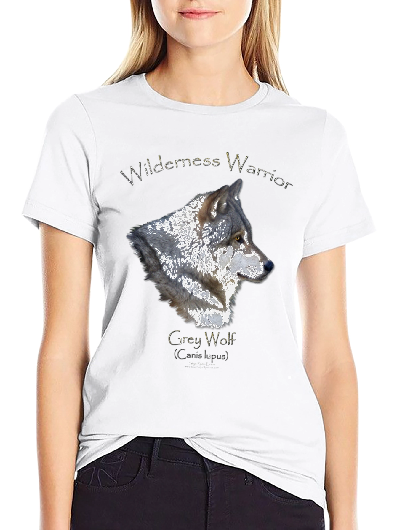 Wilderness Warrior Grey Wolf Graphic T-Shirt