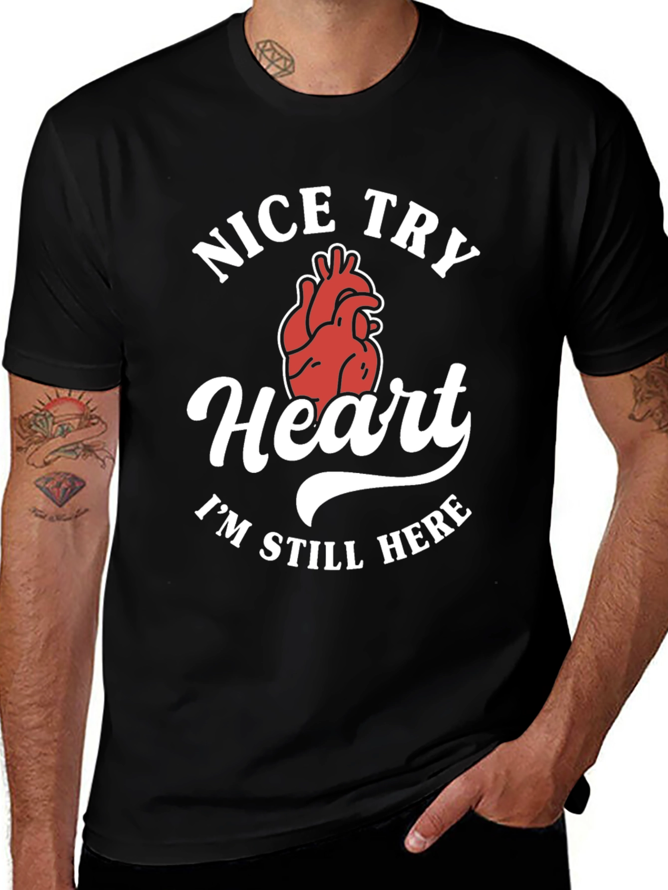 Nice Try Heart Funny Graphic Tee