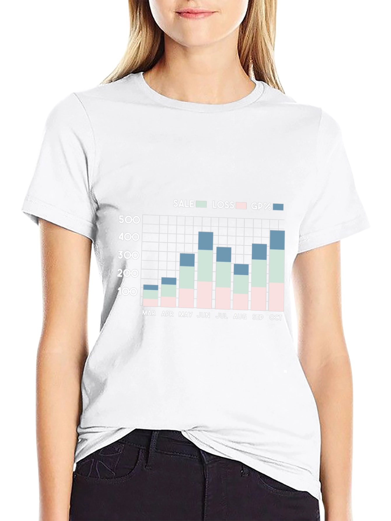 Sales Graph T-Shirt: Monthly Performance Data Tee